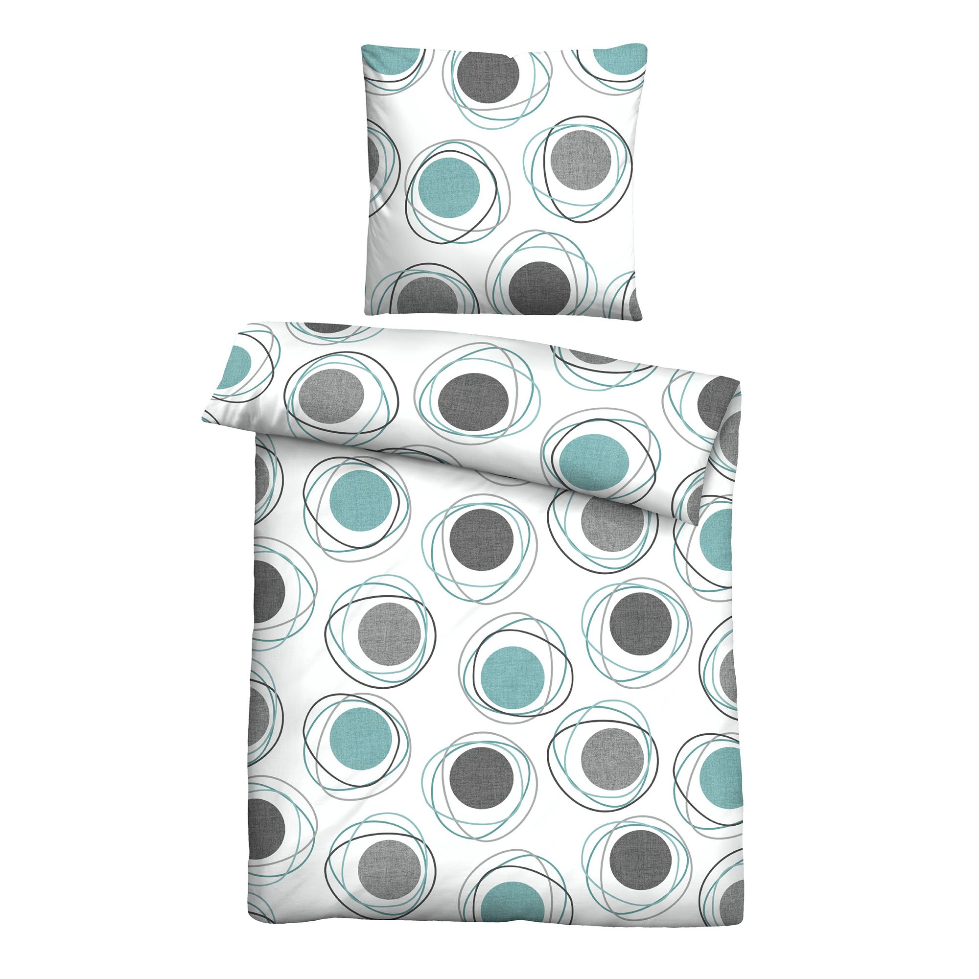 Castell® Bettwäsche Kringel-Design Polycotton Renforcé Einzelbett, 2tlg.