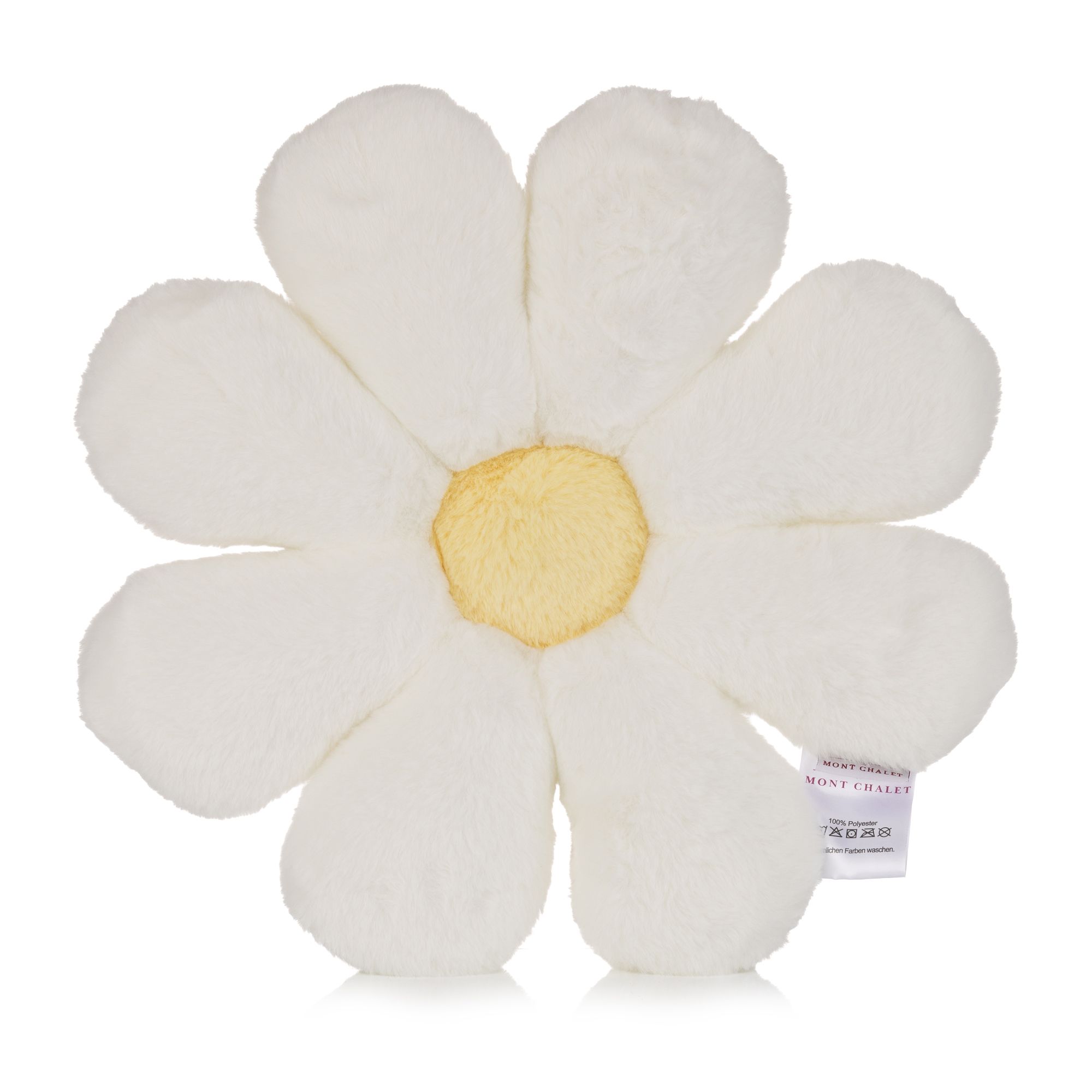MONT CHALET Kuschelkissen Blume Fellimitat waschbar, Ø ca. 35cm
