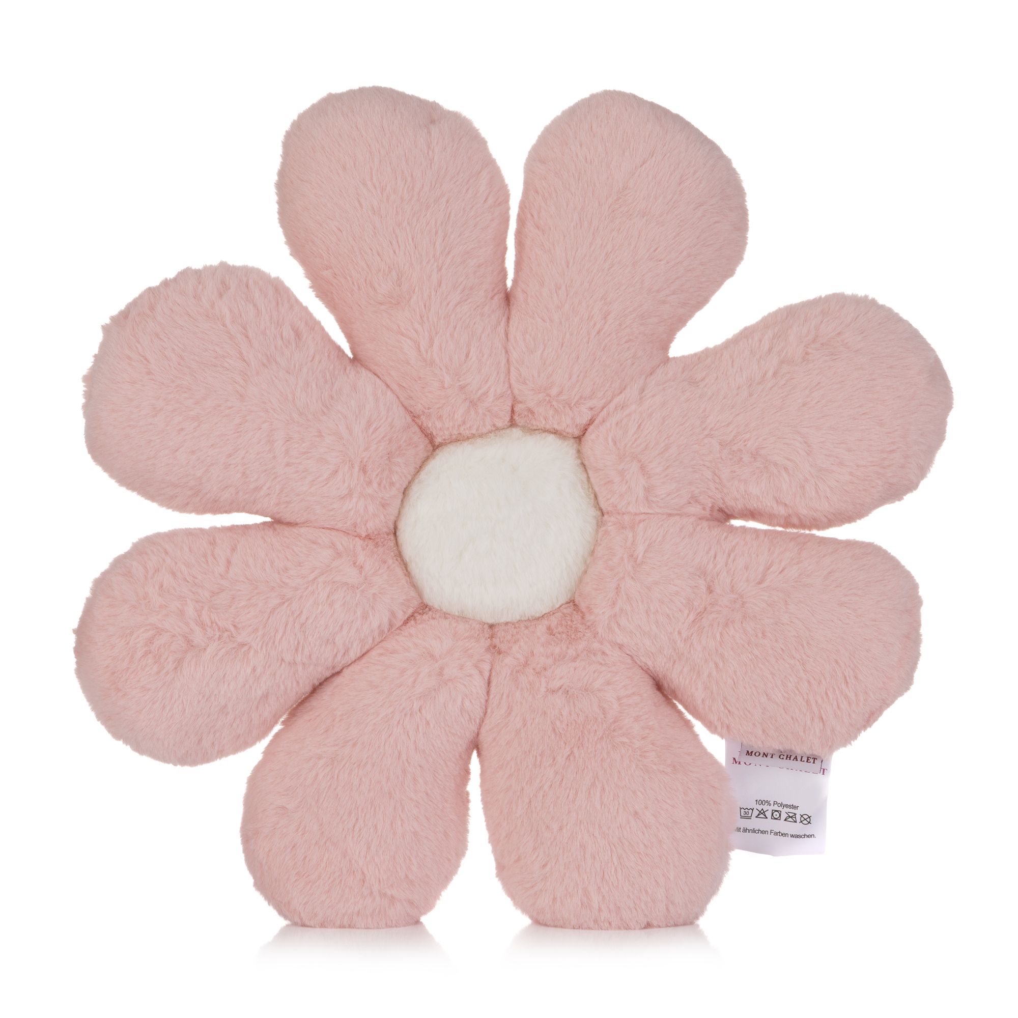 MONT CHALET Kuschelkissen Blume Fellimitat waschbar, Ø ca. 35cm
