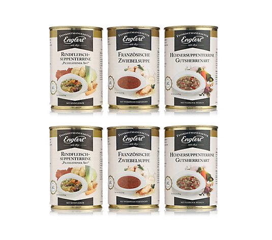 FEINKOST ENGLERT Kräftige Suppen- & Terrinenköstlichkeit. 3 Sorten, 6 Dosen Inhalt 2.340ml