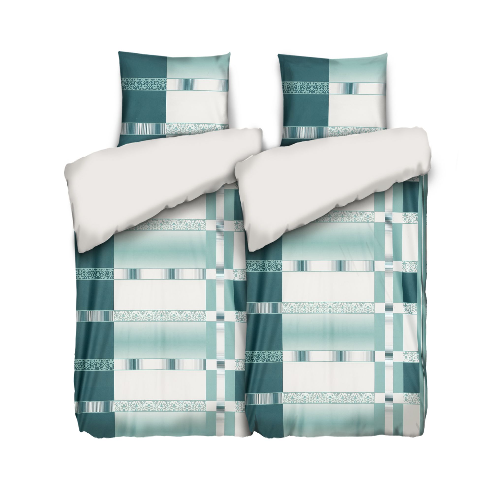 WINTERENGEL Wendebettwäsche Mustermix Mikrofaser Flanell Doppelbett, 4tlg.