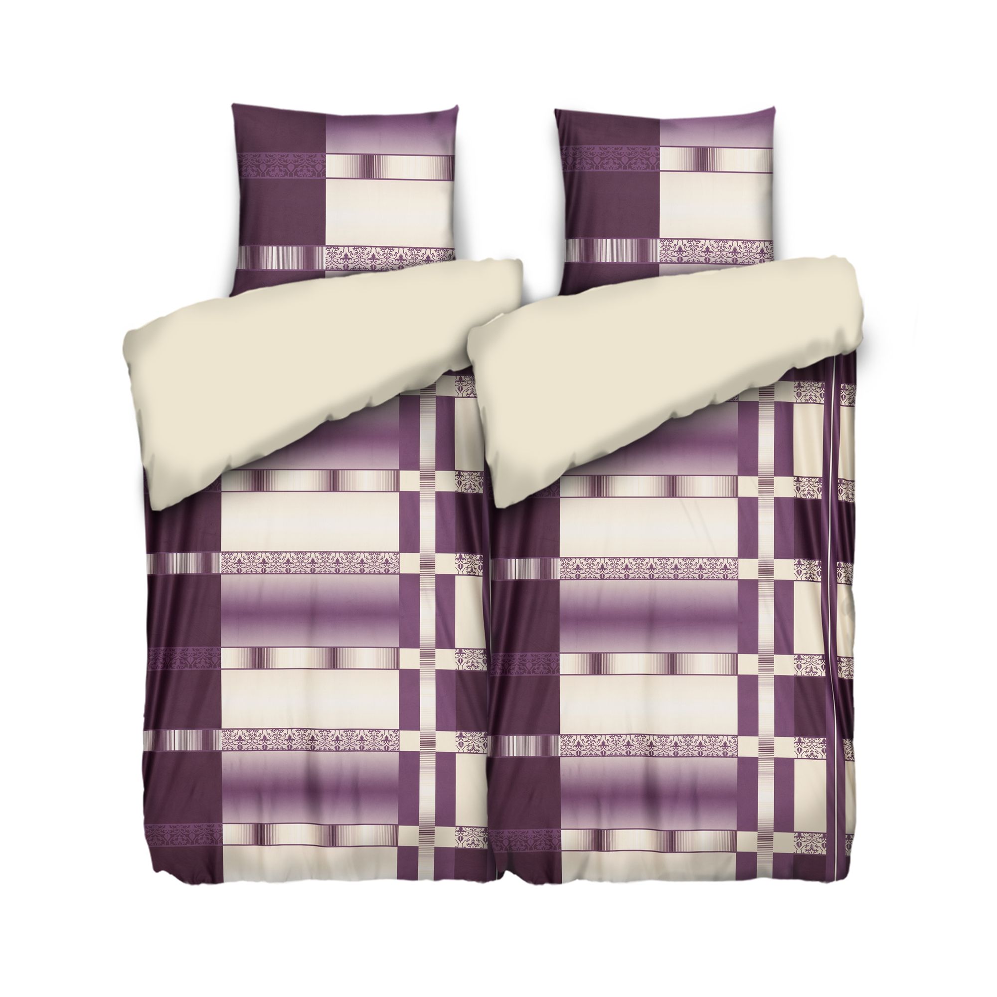 WINTERENGEL Wendebettwäsche Mustermix Mikrofaser Flanell Doppelbett, 4tlg.