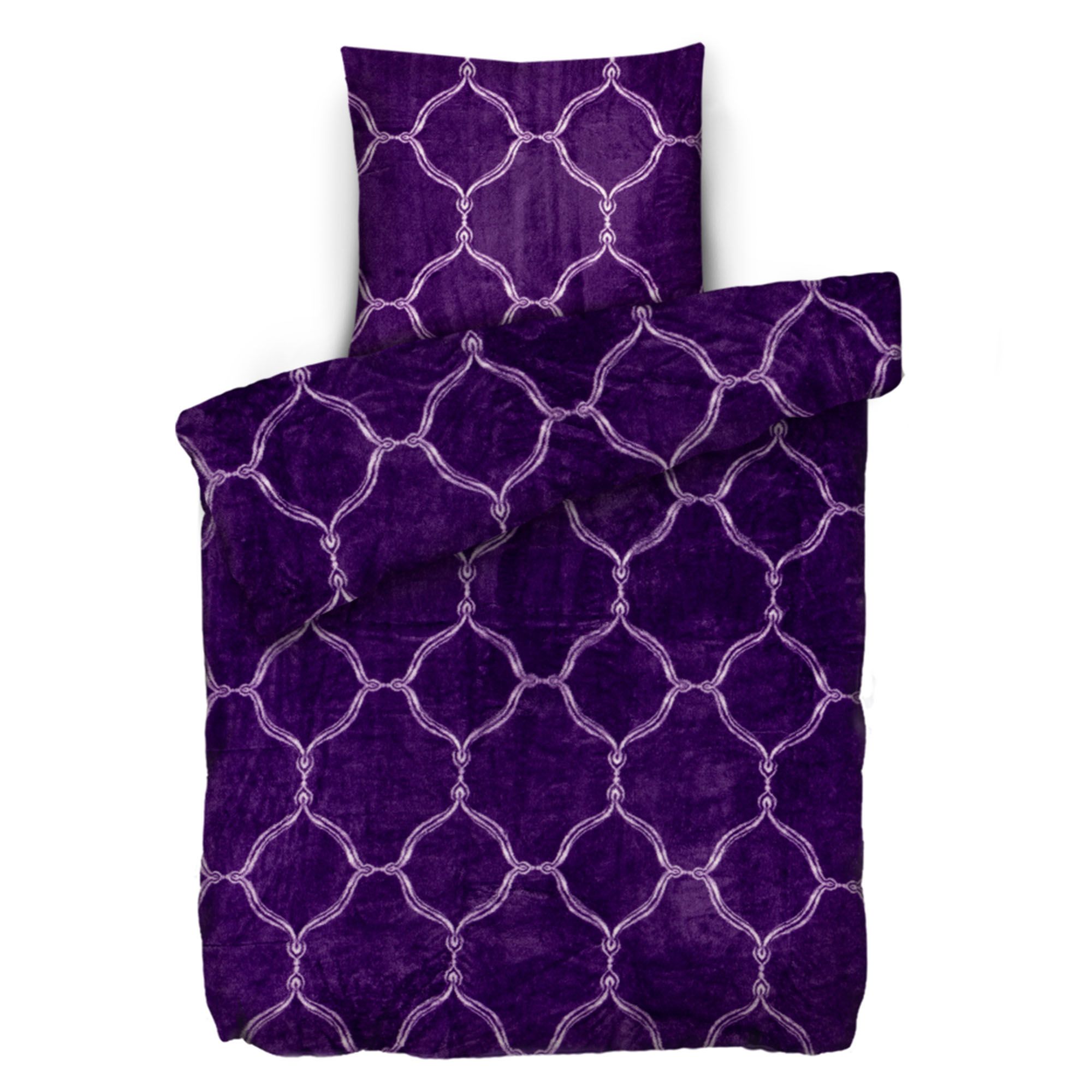 BADIZIO Classic Bettwäsche Porzellan-Optik Mikrofaser Plüsch Einzelbett, 2tlg.