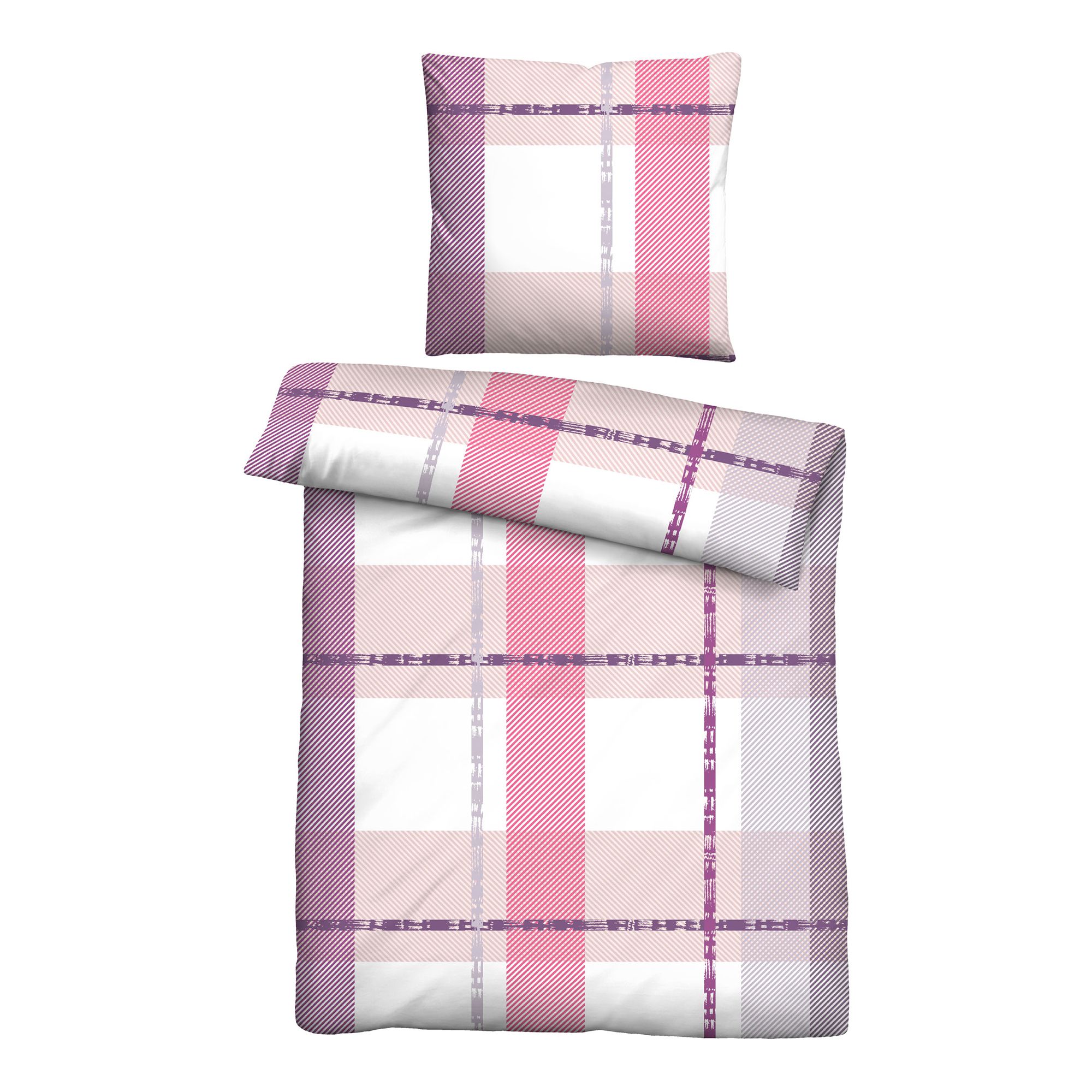 Castell® Bettwäsche Karo-Design Baumwoll Renforcé Einzelbett, 2tlg.