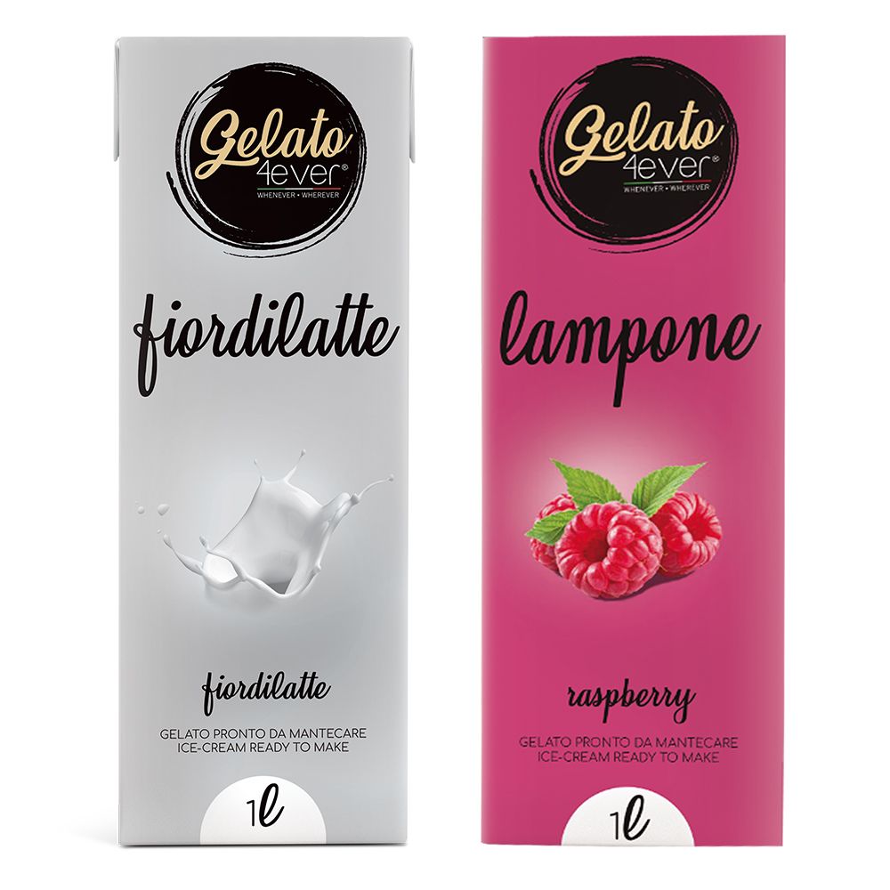  GELATO4EVER® Fertigmix Speiseeis gemischt oder sortenrein Inhalt 2x 1.000ml
