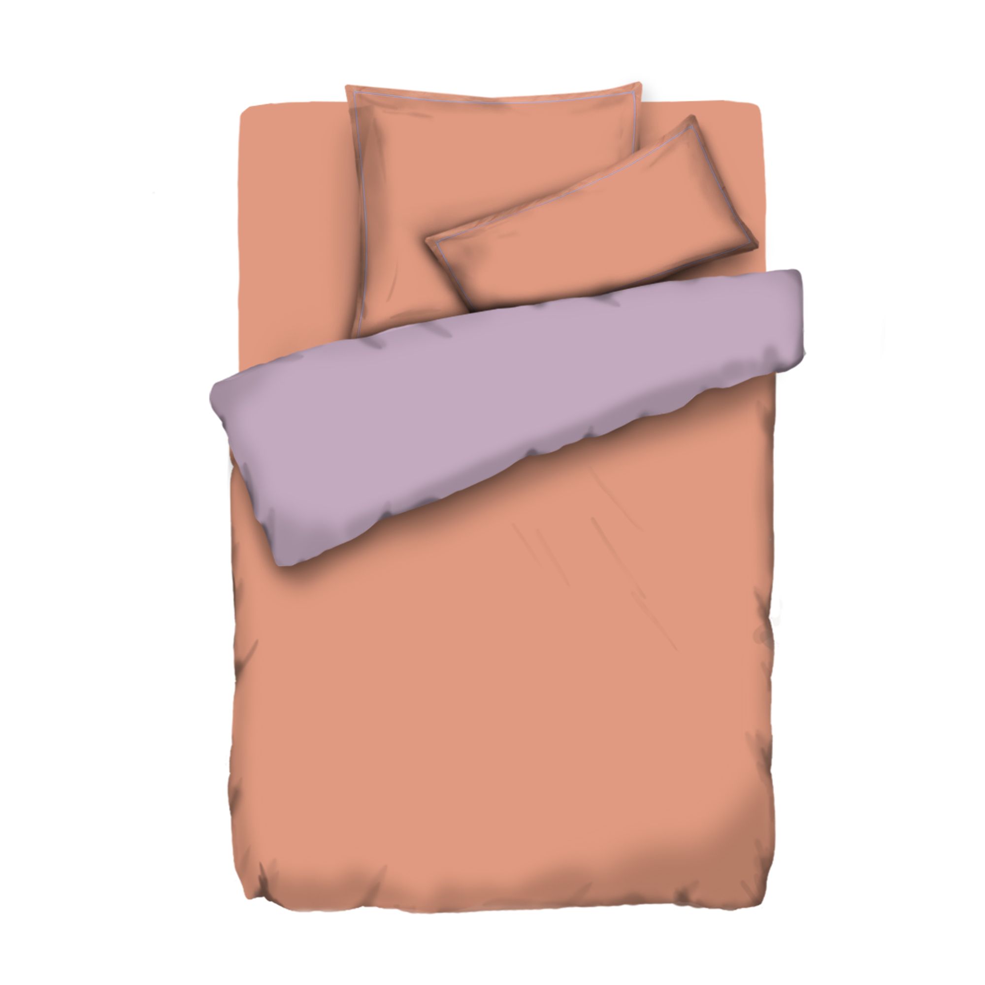 JERYMOOD uni Wendebettwäsche dekorativer Stehsaum Mikrofaser Jersey Einzelbett, 4tlg.