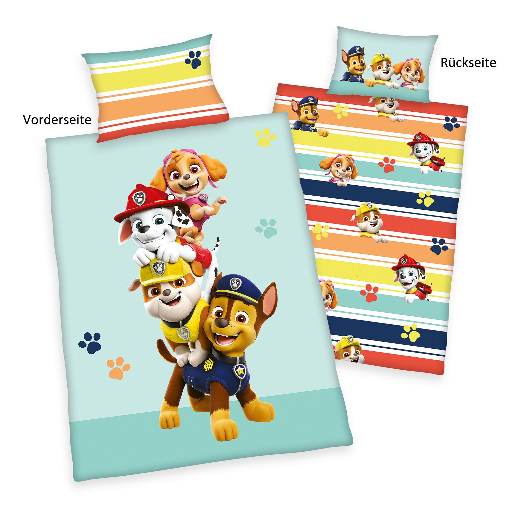 PAW PATROL™ Wendebettwäsche PAW PATROL™-Hunde Baumwoll Renforcé Einzelbett, 2tlg.