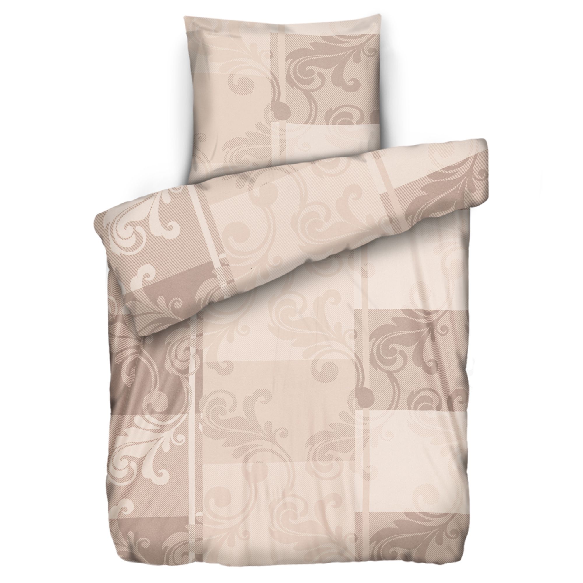 WINTERENGEL Bettwäsche Muster mit Ranken Mikrofaser Flanell Einzelbett, 2tlg.