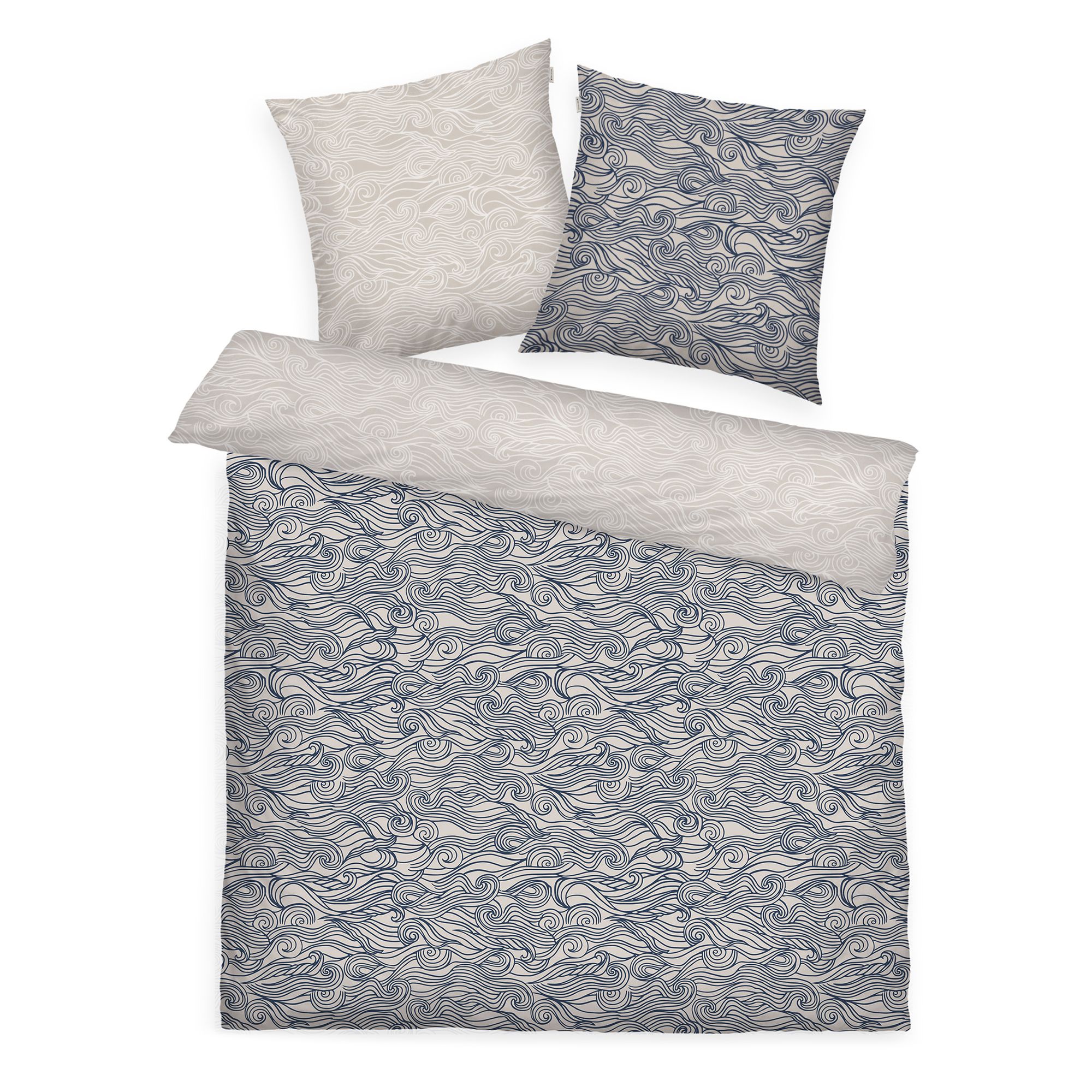 TOM TAILOR Wendebettwäsche Waves Baumwoll Renforcé Einzelbett