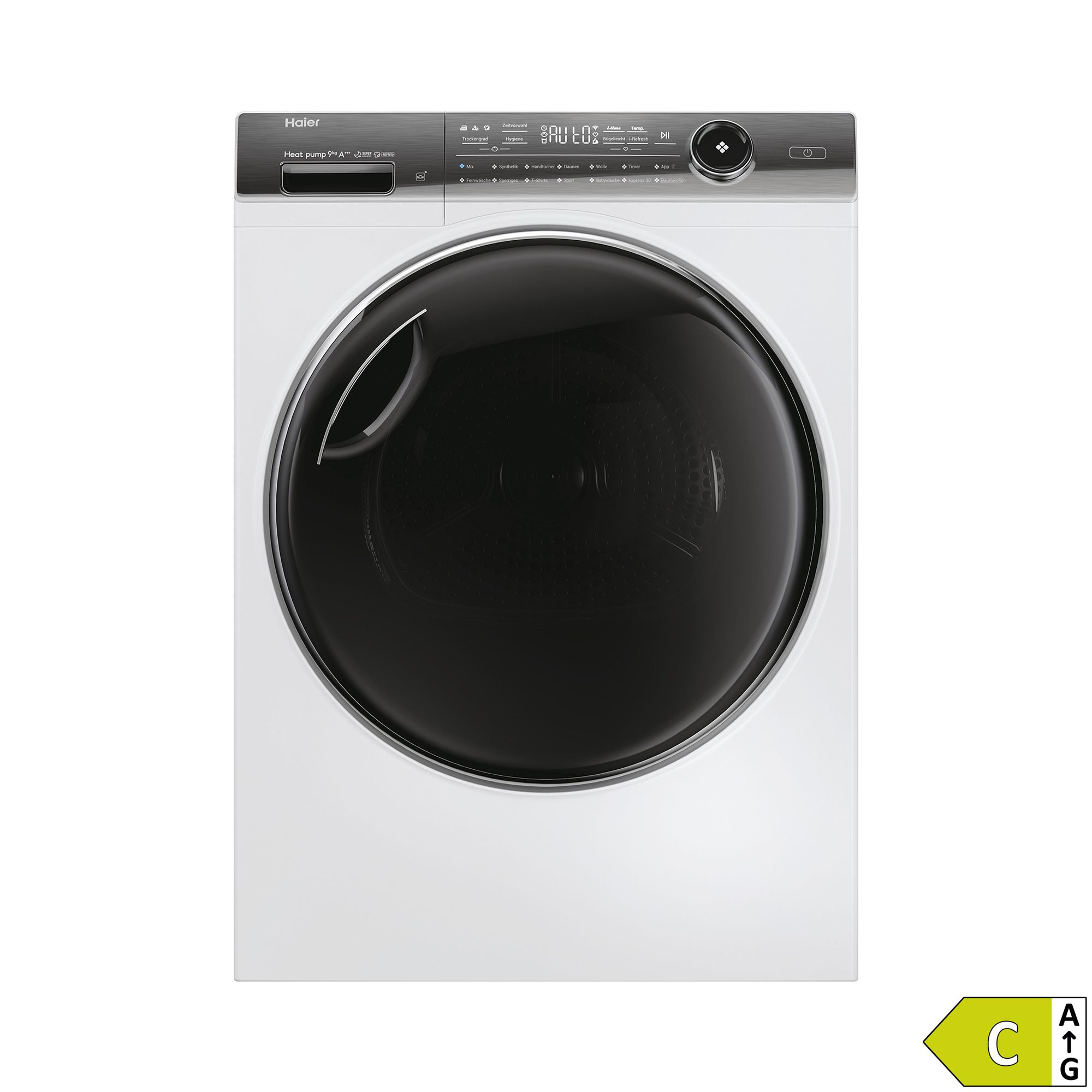 HAIER Wärmepumpentrockner 9kg, EEK C XL-Trommel Super silent, Energieeffizienzklasse C