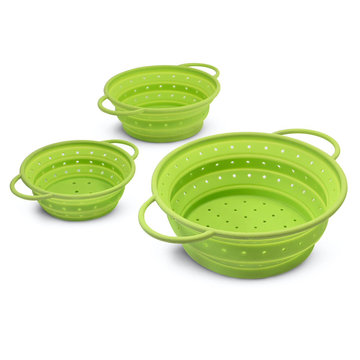 COOLINATO Sieb-Set aus Platin-Silikon Ø16, 20 & 24cm 3tlg.