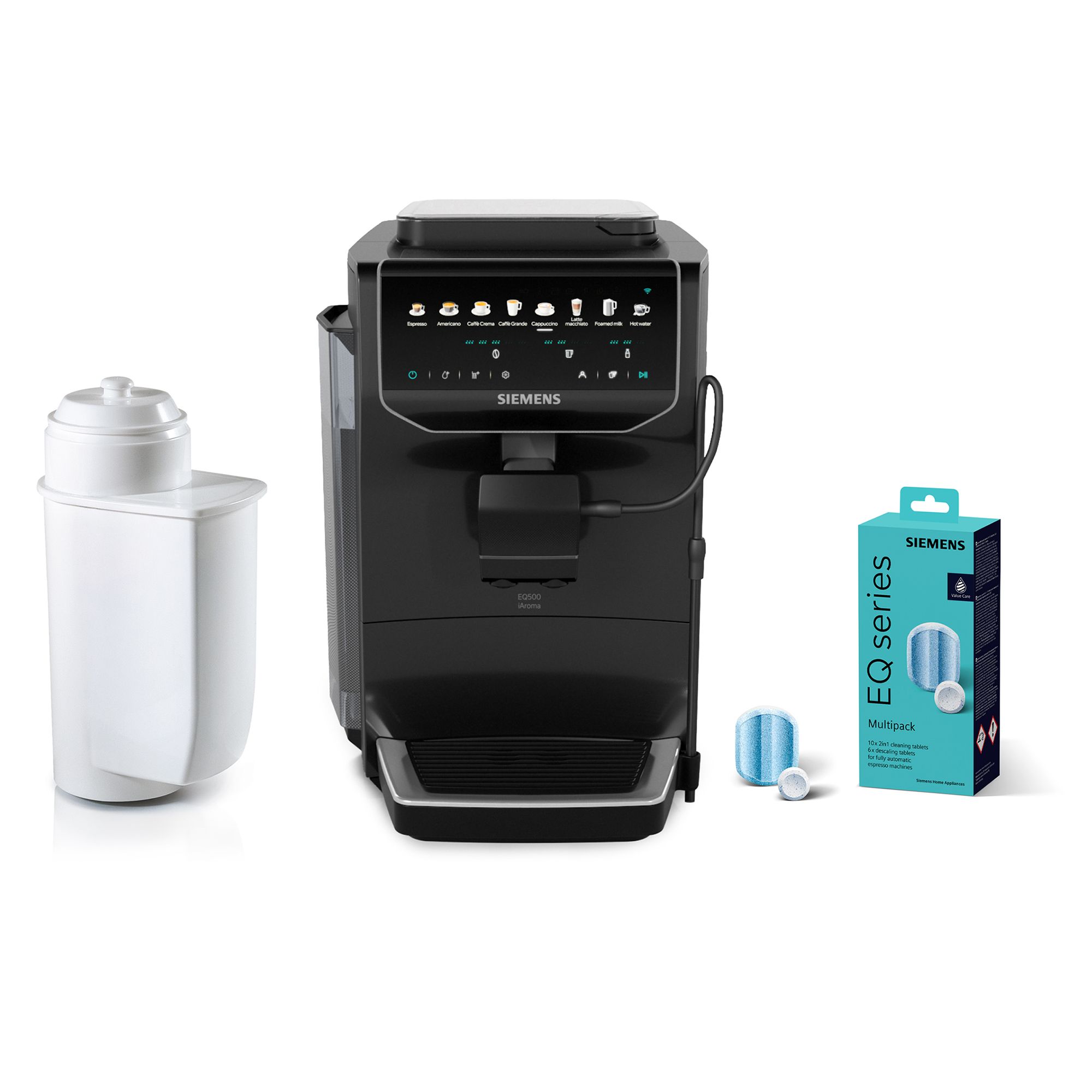  SIEMENS EQ500 iAroma TP553E09 Kaffeevollautomat Doppelter Kaffeebezug inkl. Pflege-Set
