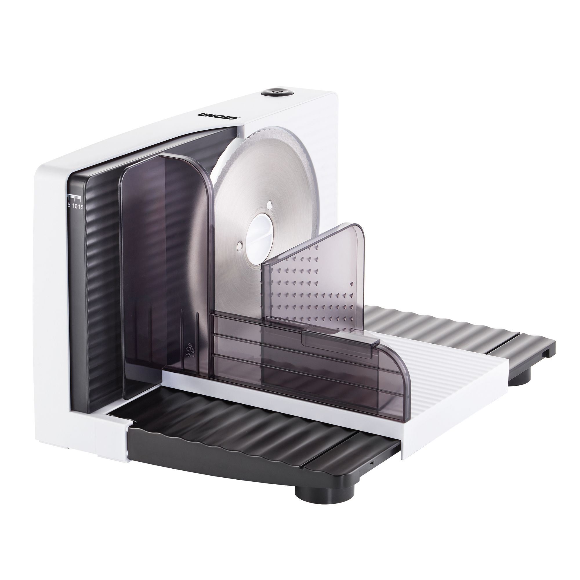 UNOLD® Allesschneider Curve zusammenklappbar Sicherheitsschalter mit Kindersicherung
