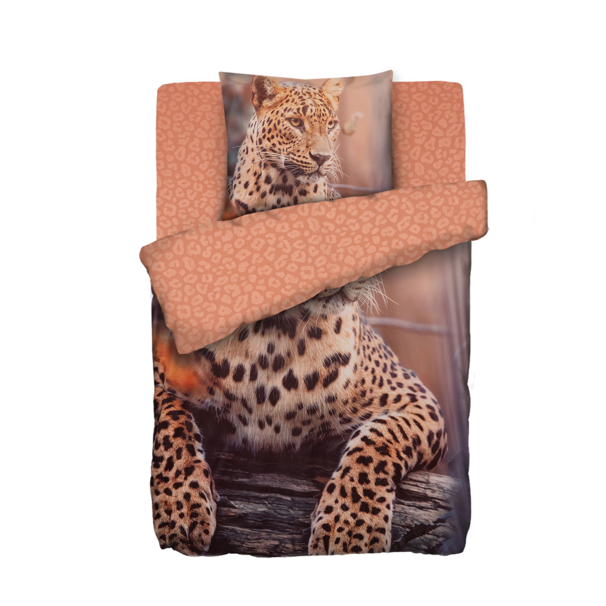 JERYMOOD Wendebettwäsche Leopard Mikrofaser Jersey Einzelbett, 3tlg.