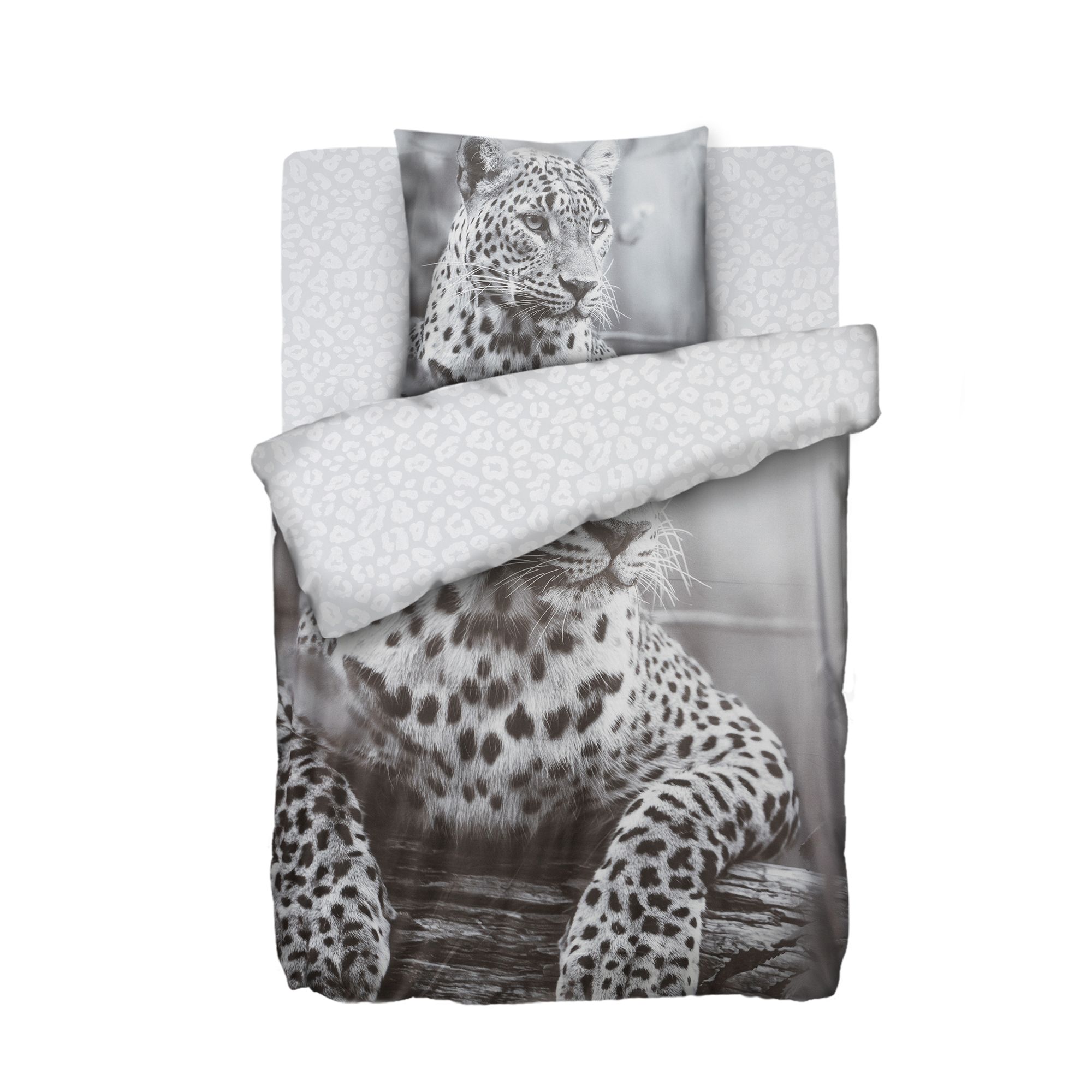 JERYMOOD Wendebettwäsche Leopard Mikrofaser Jersey Einzelbett, 3tlg.