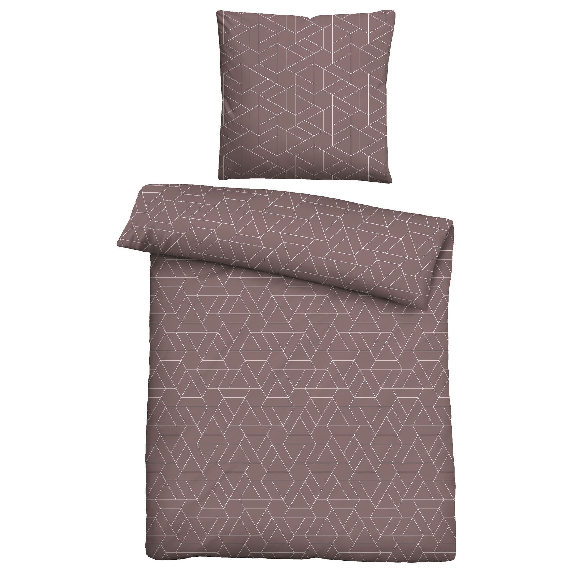 Castell® Bettwäsche TRIGON-Grafik Polycotton Biber Einzelbett, 2tlg.