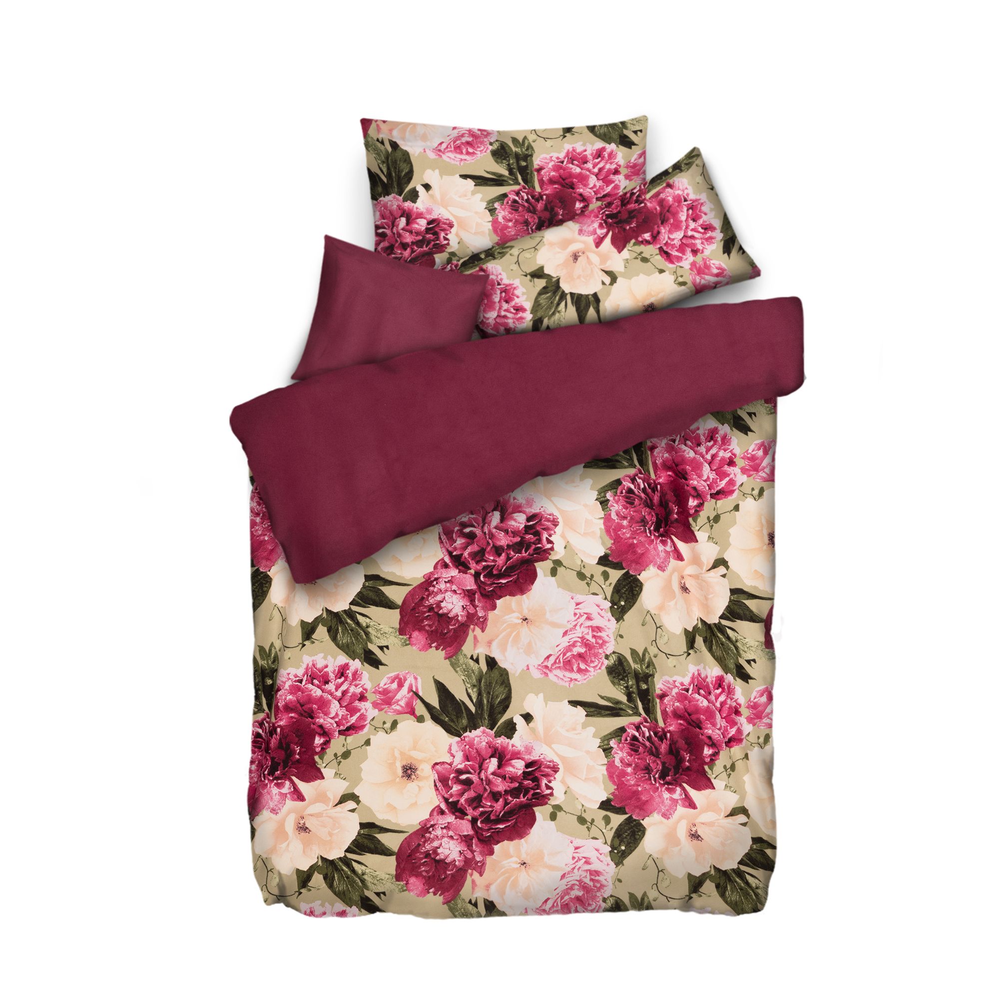 WINTERENGEL Premium Wendebettwäsche Pfingstrosen MF Premium Flanell Einzelbett, 4tlg.