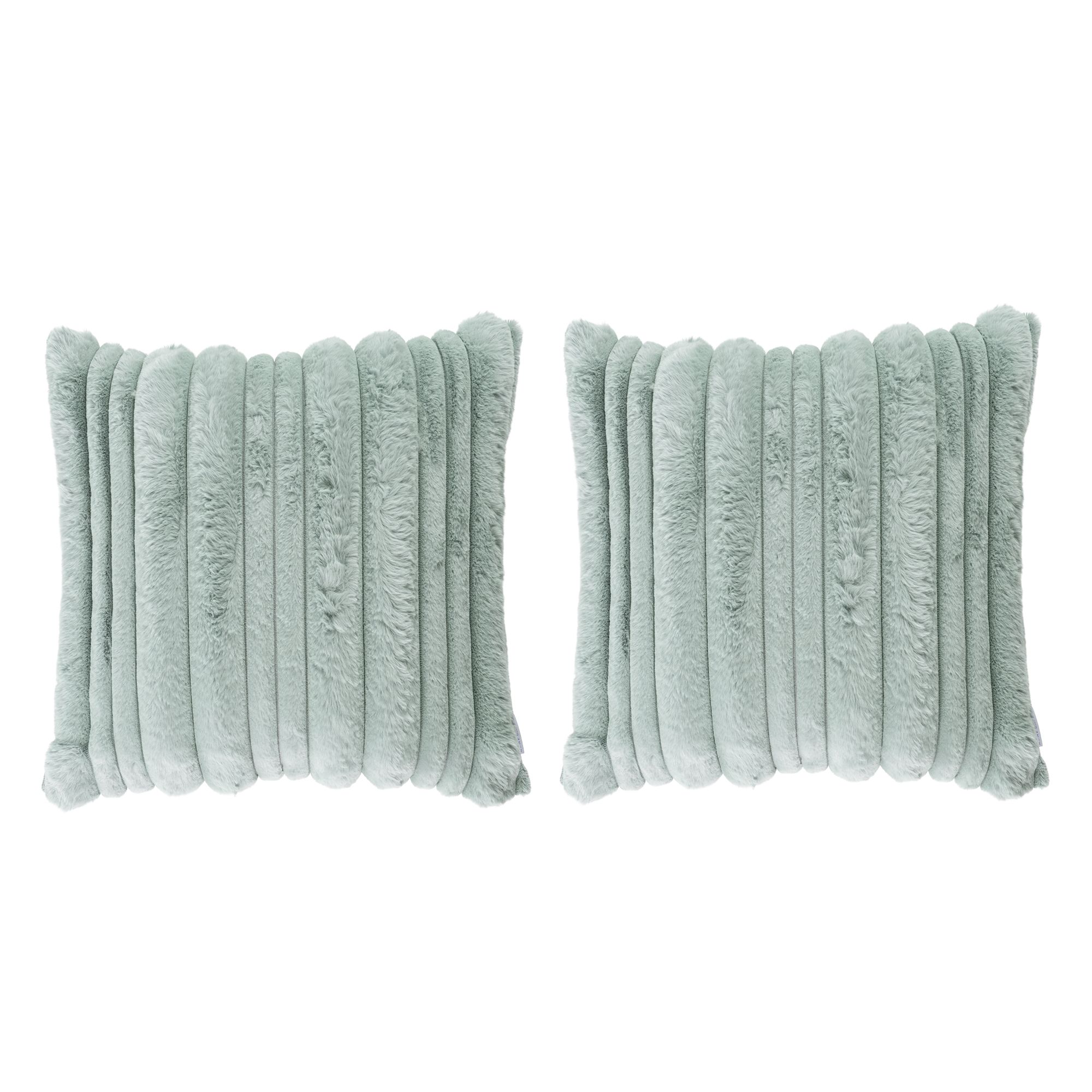 MONT CHALET Premium-Kissenhüllen Cord-Streifen Mikrofaser-Abseite ca. 50x50cm, 2 Stück