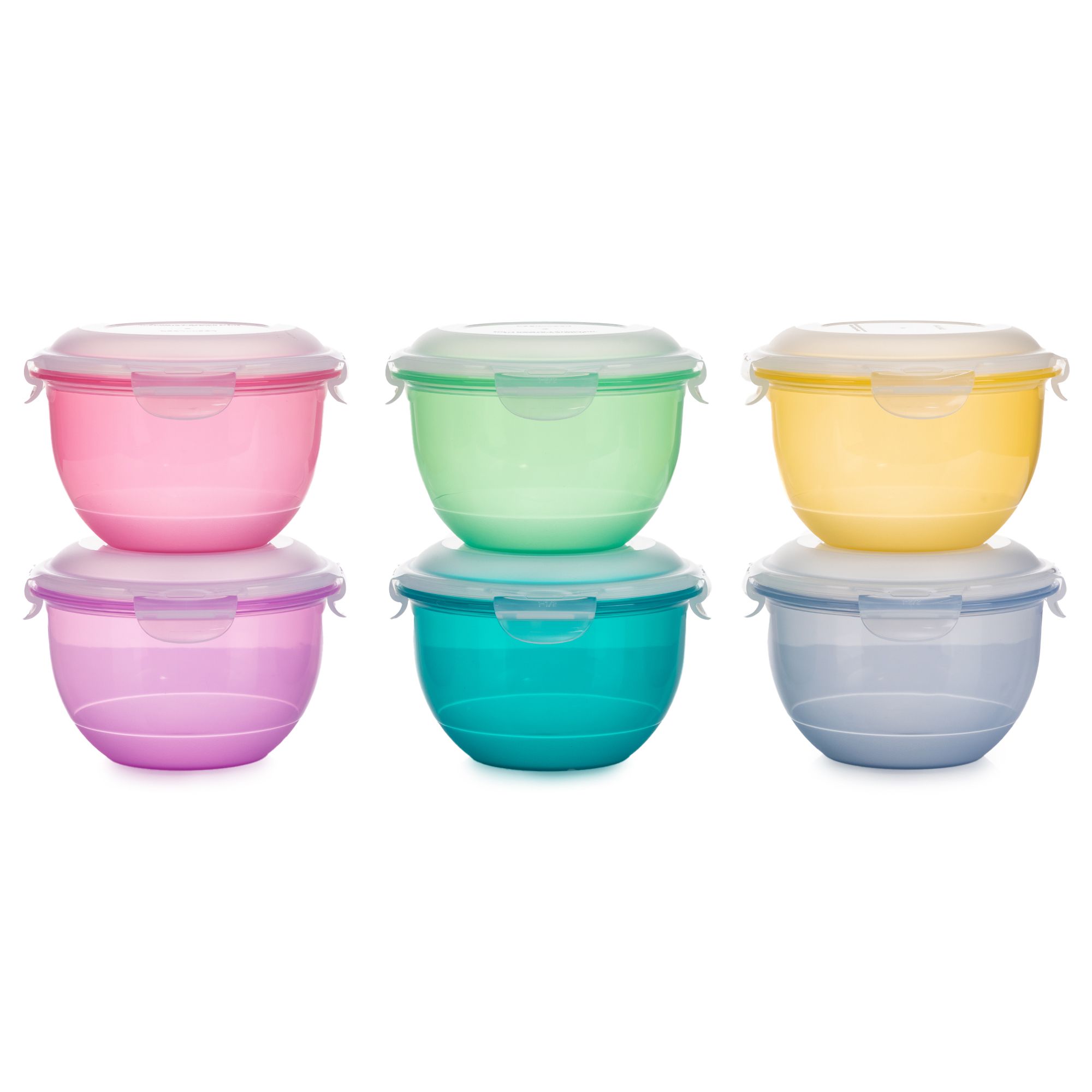 LocknLock 6 Frischhaltedosen im Farbmix rund je 1,3L Volumen