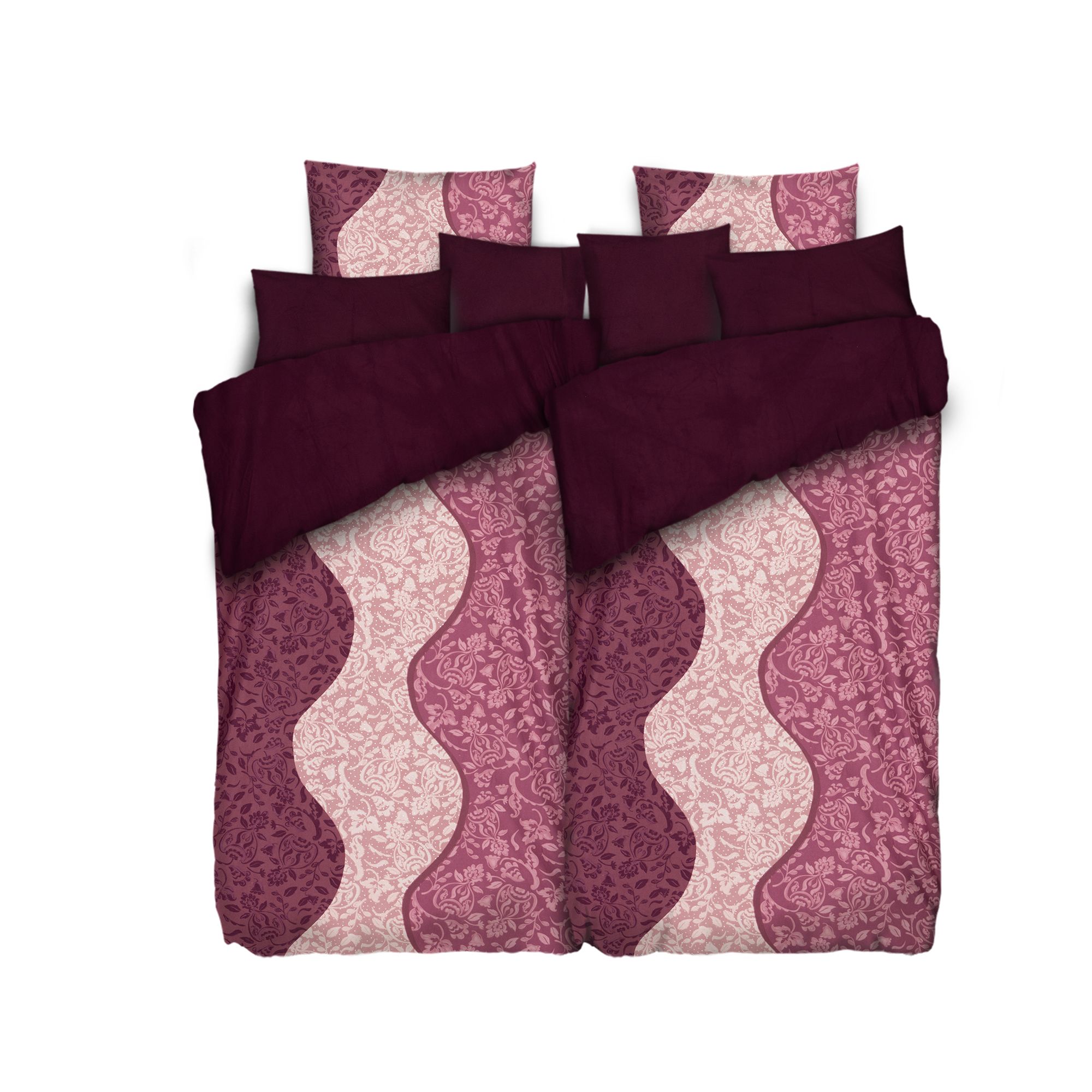 WINTERENGEL Wendebettwäsche Metallic-Ranken Mikrofaser Flanell Doppelbett, 8tlg.