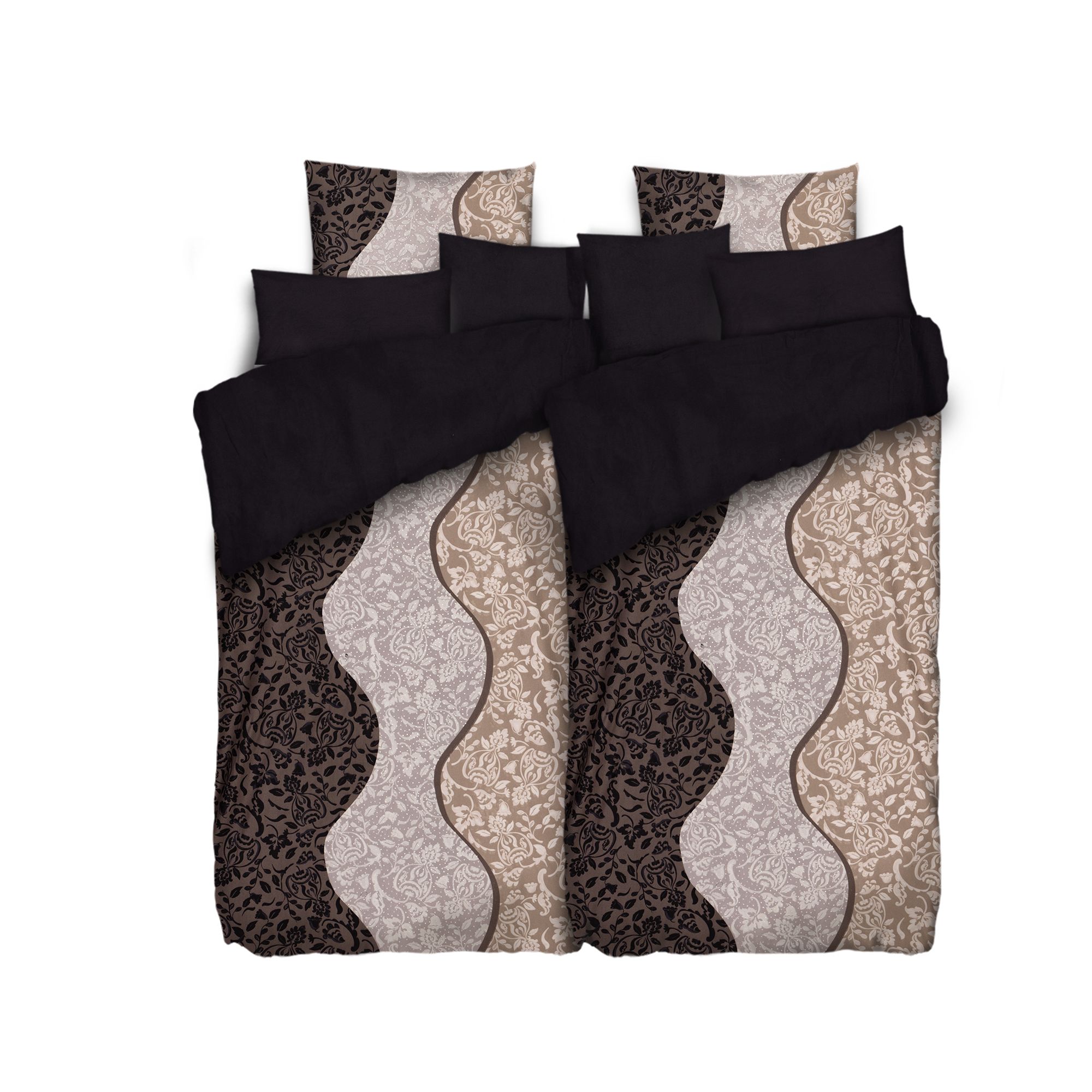 WINTERENGEL Wendebettwäsche Metallic-Ranken Mikrofaser Flanell Doppelbett, 8tlg.