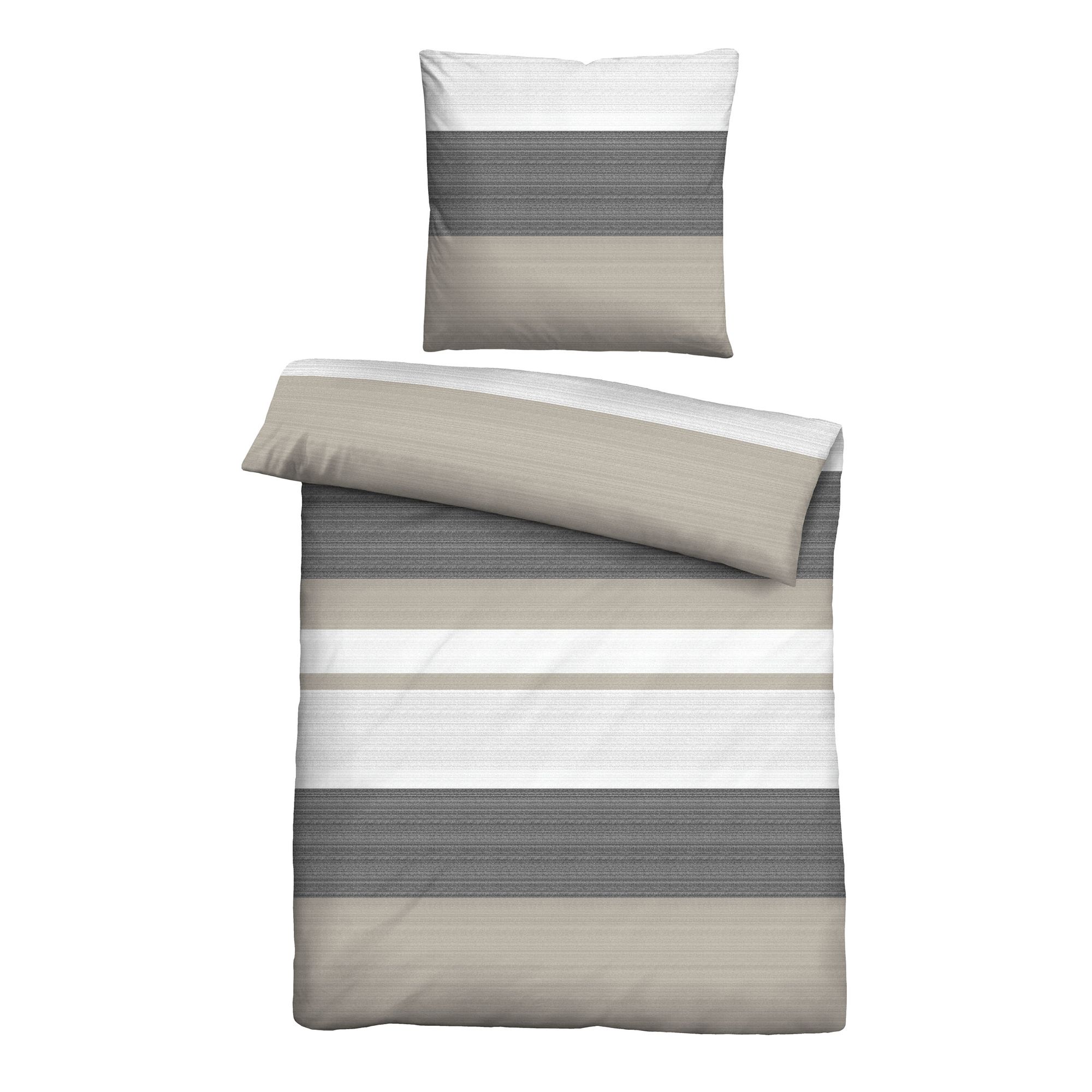 Castell® Bettwäsche Querstreifen Baumwoll Renforcé Einzelbett, 2tlg.