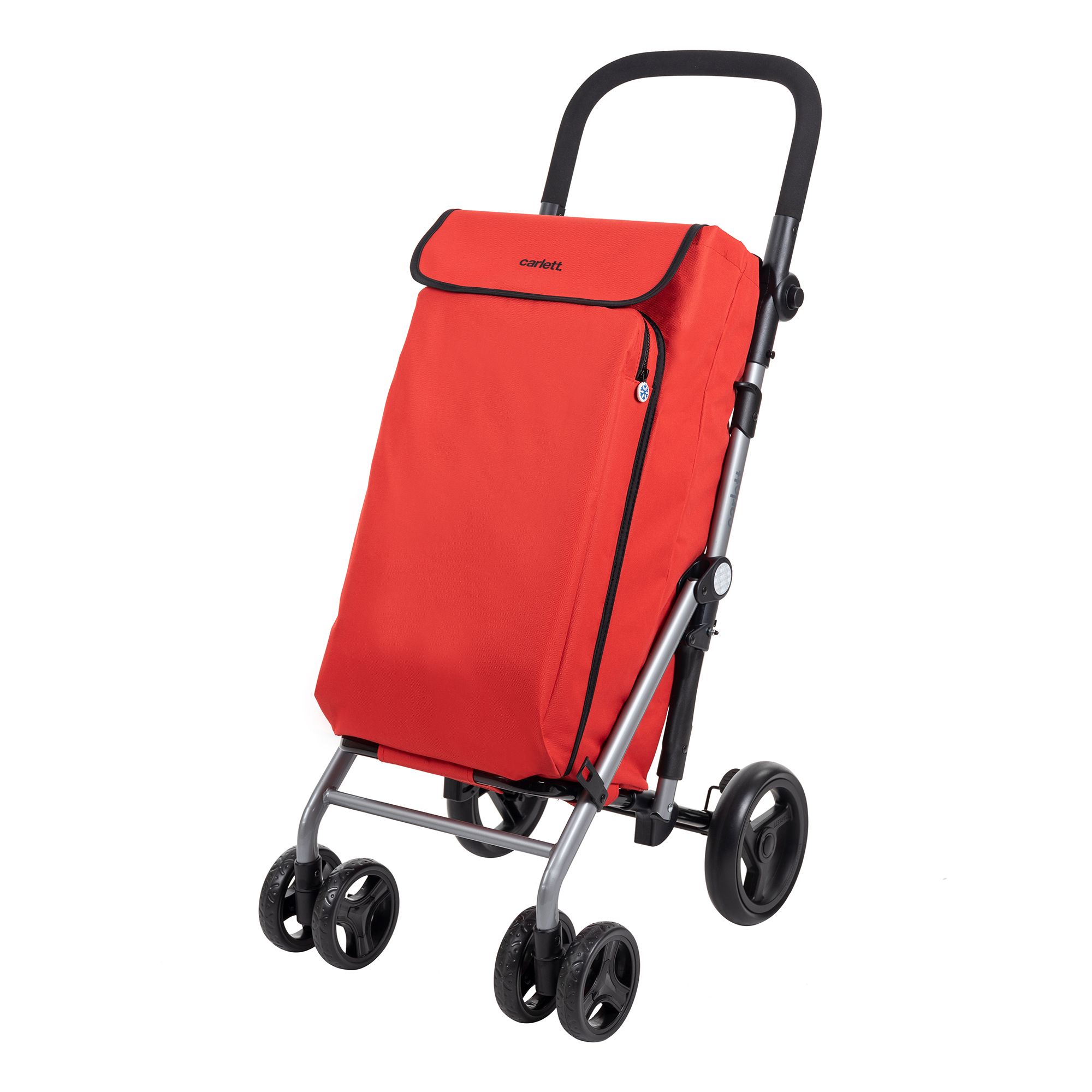 CARLETT Einkaufstrolley 4 Räder, faltbar 48l Einkaufstasche & 10l Kühlfach