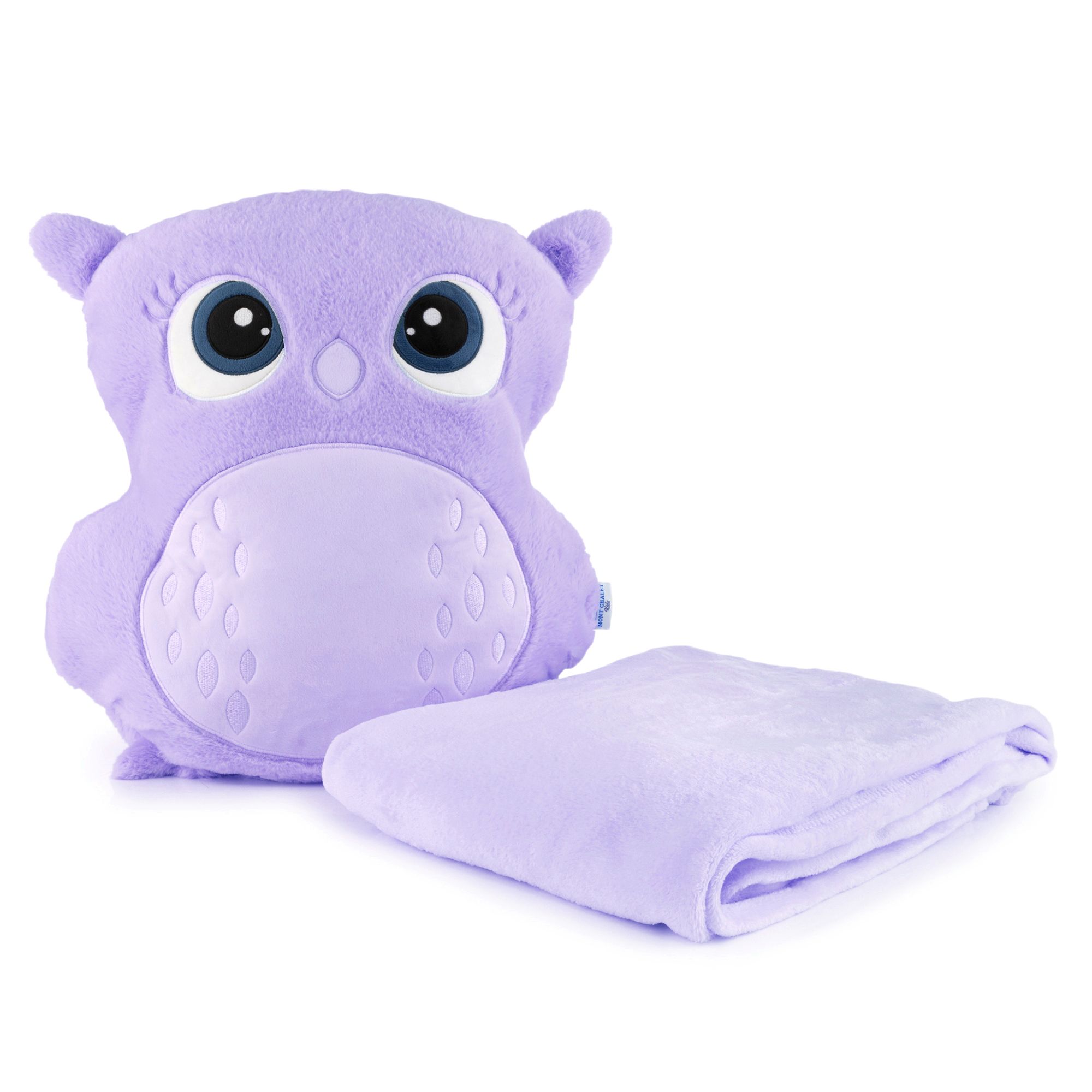 MONT CHALET 2in1-Eulenkissen inkl. Decke Mikrofaser-Fellimitat 45x55cm / 130x170cm