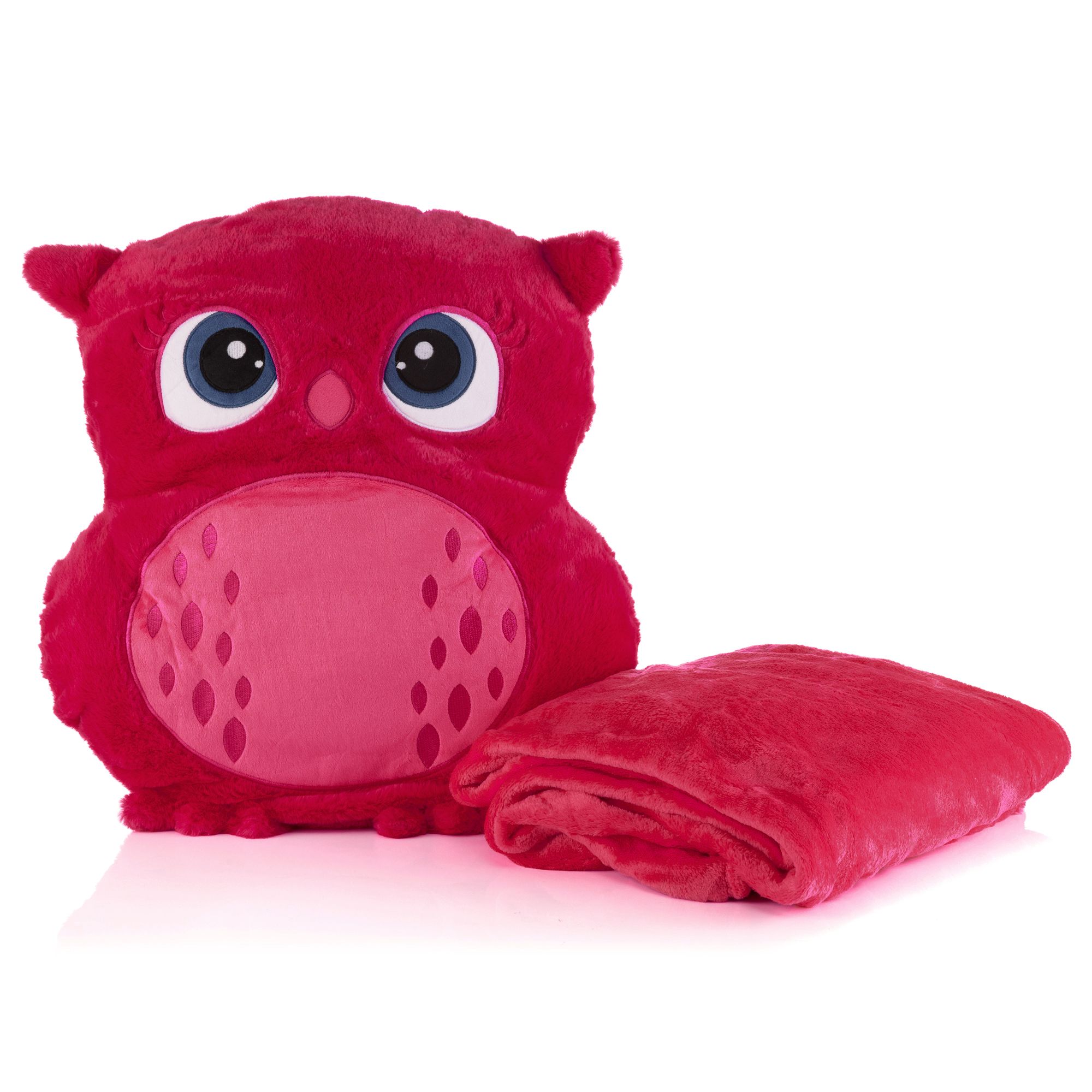 MONT CHALET 2in1-Eulenkissen inkl. Decke Mikrofaser-Fellimitat 45x55cm / 130x170cm