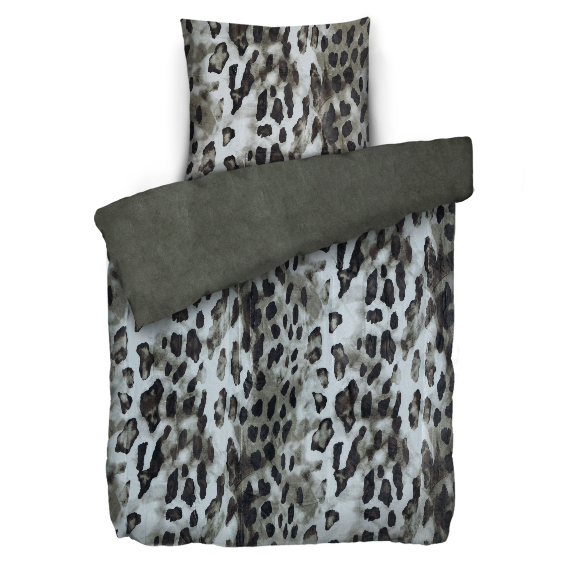MONT CHALET Wendebettwäsche Leopard-Safari Mikrofaser Chinchilla Einzelbett, 2tlg.