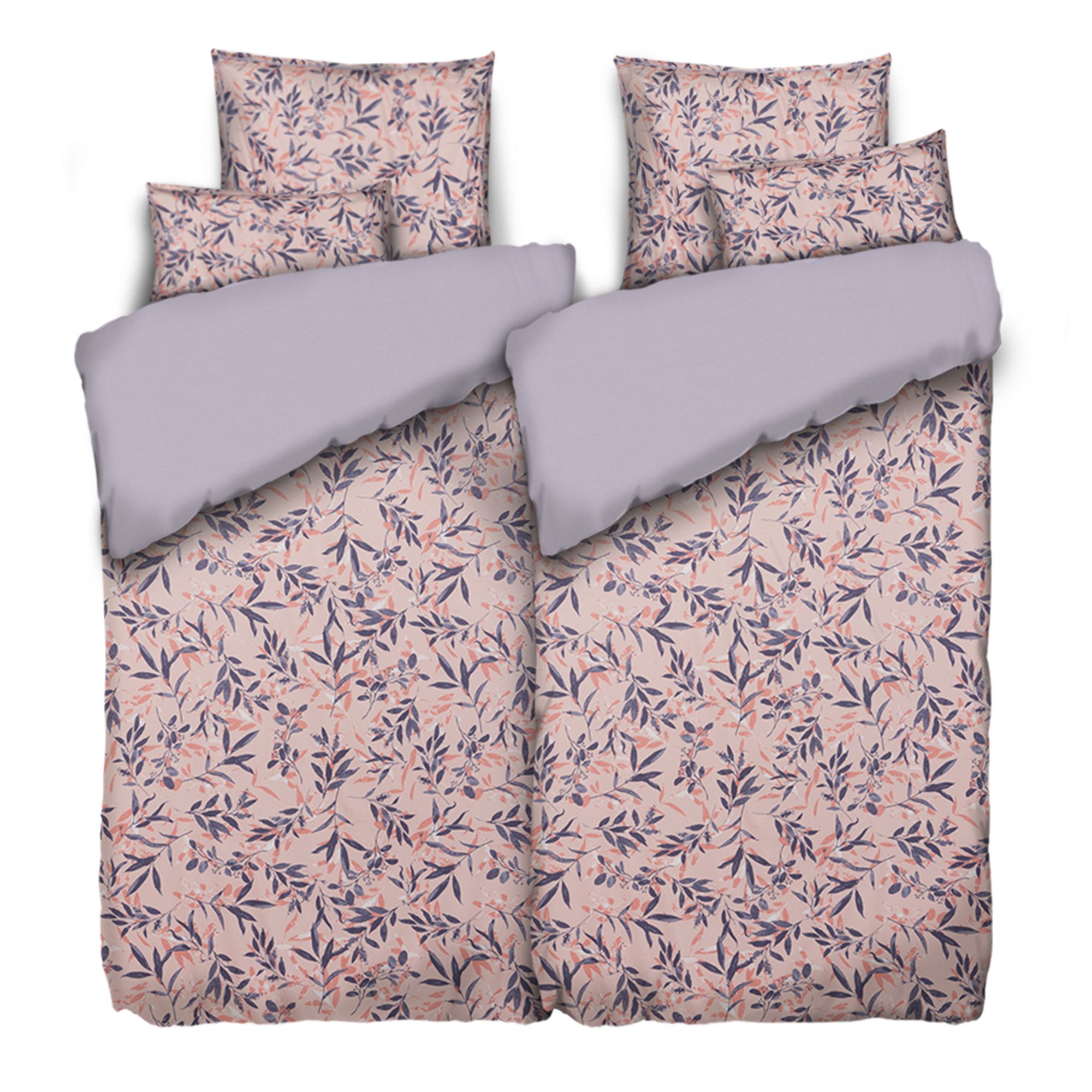 JERYMOOD Wendebettwäsche Stehsaum mit Paspel Mikrofaser Jersey Doppelbett, 6tlg.