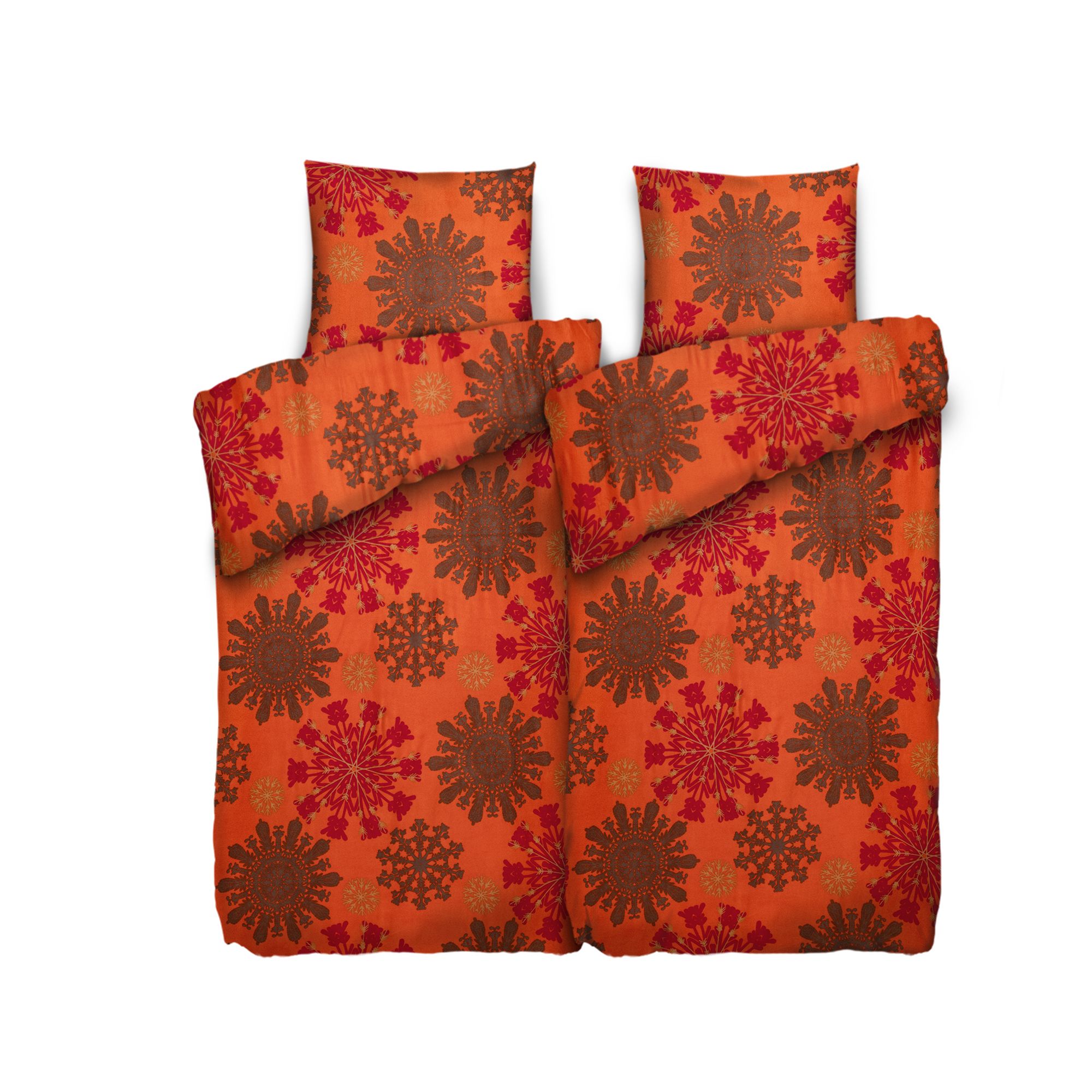 WINTERENGEL Bettwäsche Winter-Mosaik Mikrofaser Flanell Doppelbett, 4tlg.