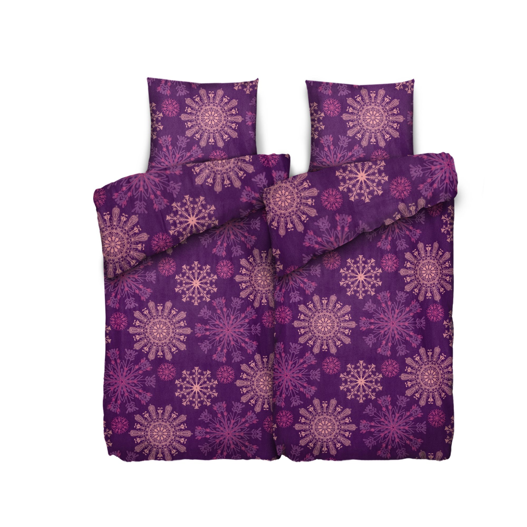 WINTERENGEL Bettwäsche Winter-Mosaik Mikrofaser Flanell Doppelbett, 4tlg.