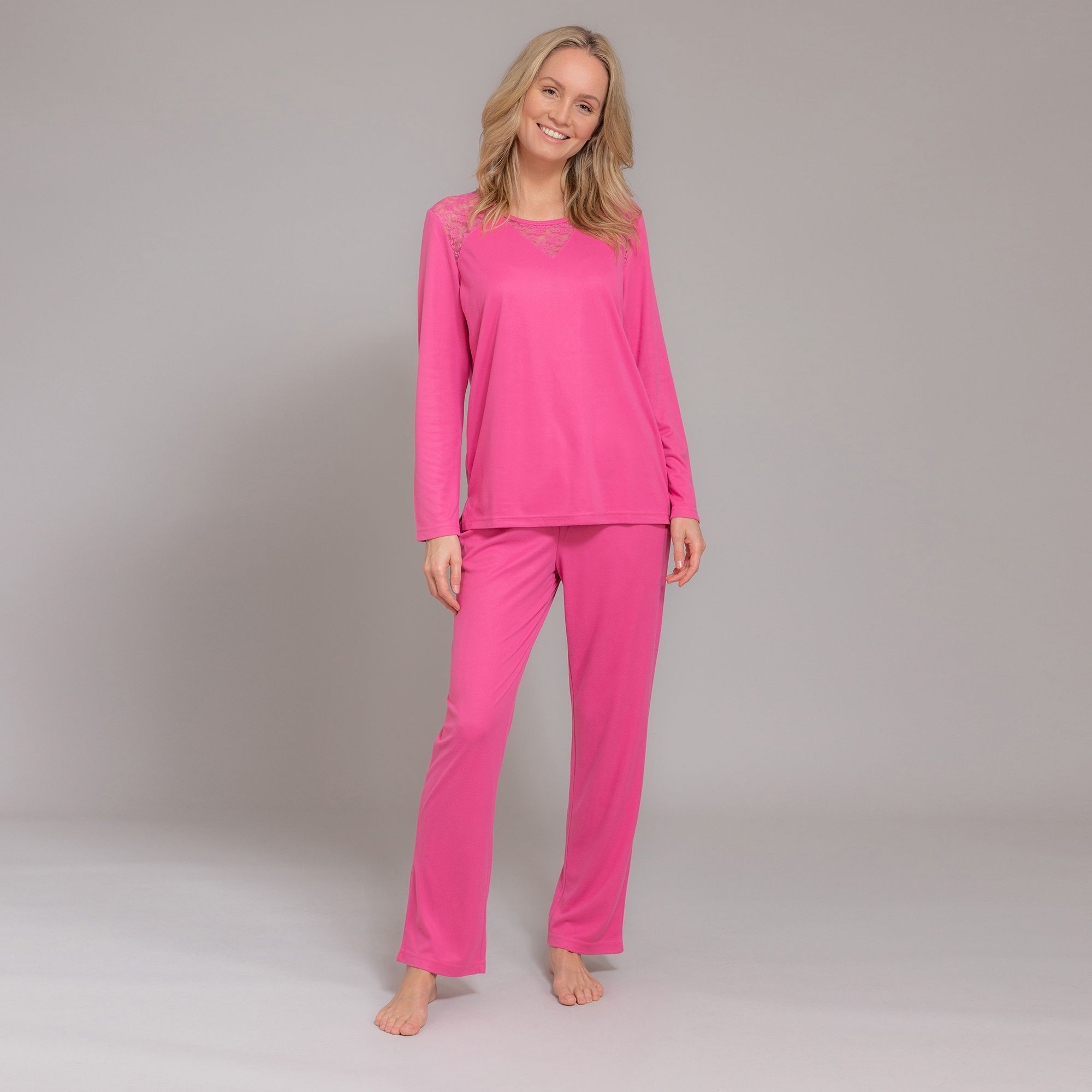 B-Ware LITTLE ROSE Pyjama, 1/1-Arm Mikrofaser Flanell - QVC.de