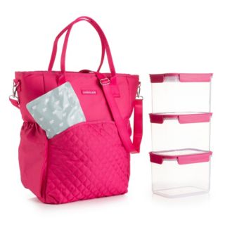 LocknLock 3 Frischhaltedosen Classic Plus, je 2L mit Kühltasche inkl. Kühlpack, Trageriemen