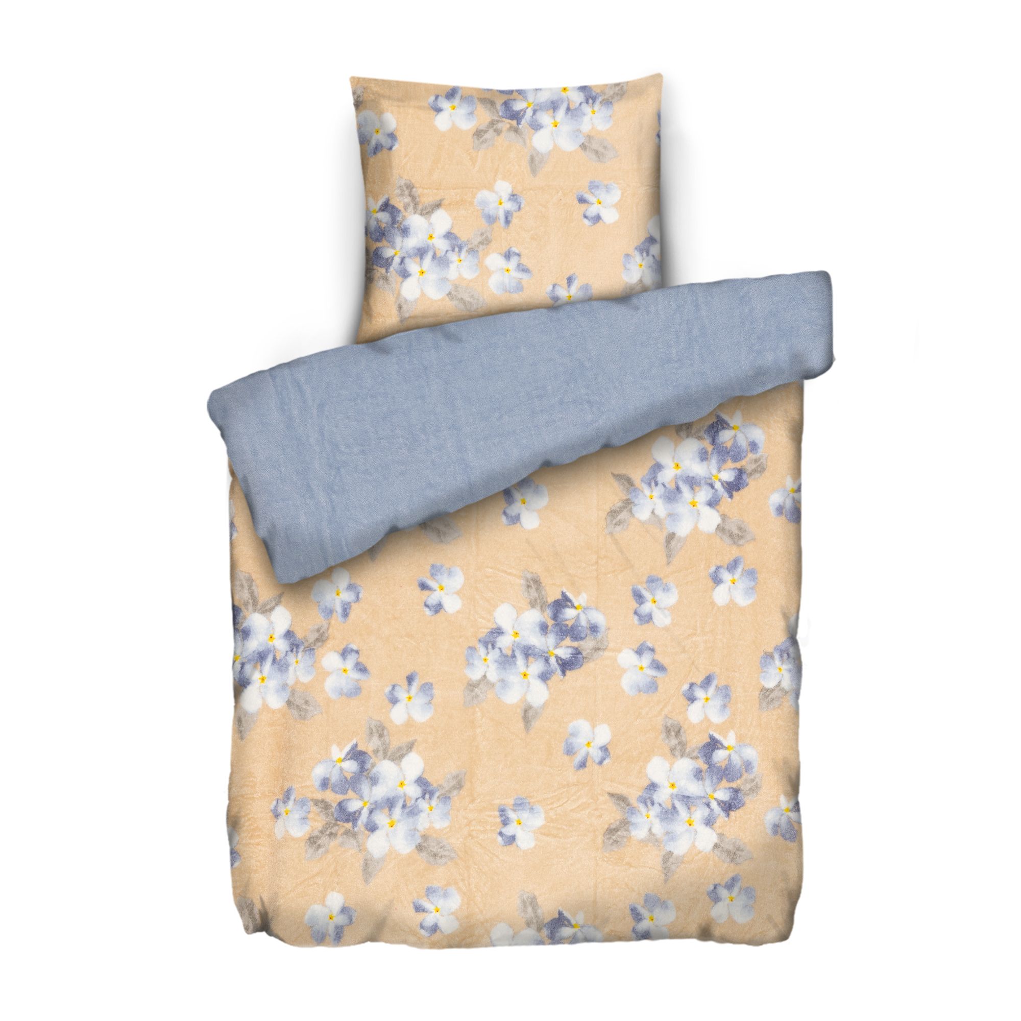 BADIZIO Classic Wendebettwäsche florales Design Mikrofaser Plüsch Einzelbett, 2tlg.