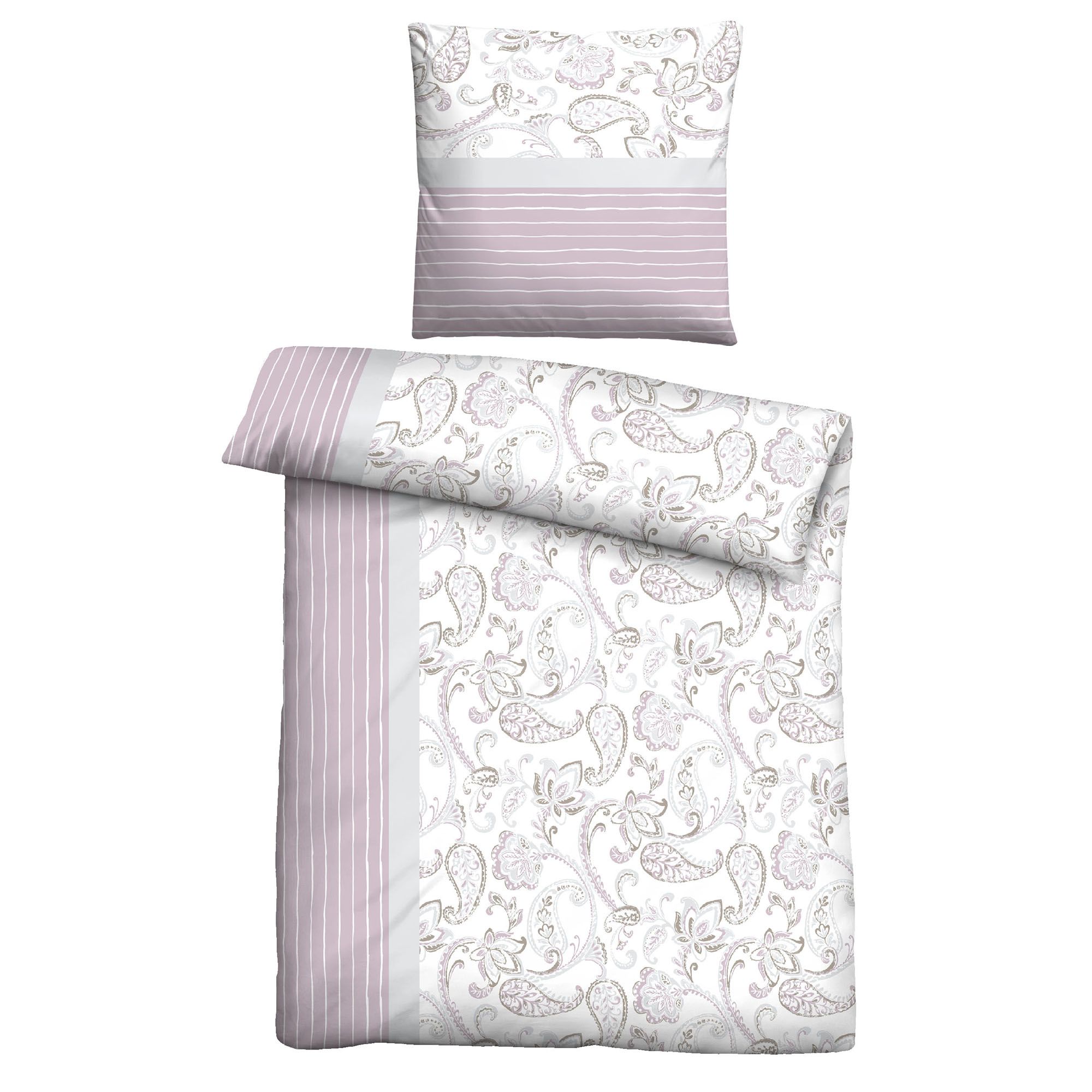 Castell® Bettwäsche Paisley-Muster Polycotton Biber Einzelbett, 2tlg.