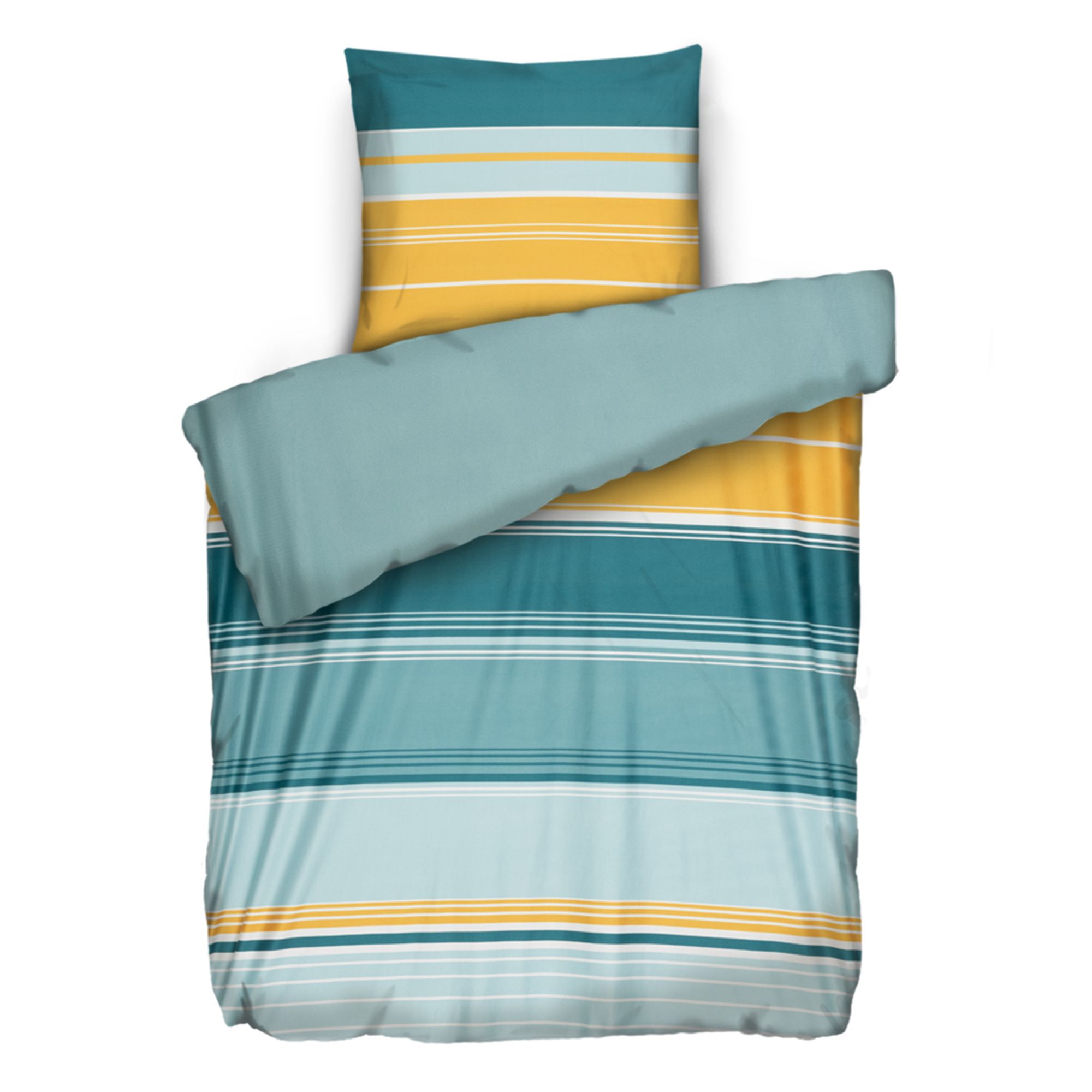 WINTERENGEL Wendebettwäsche Querstreifen Mikrofaser Flanell Einzelbett, 2tlg.