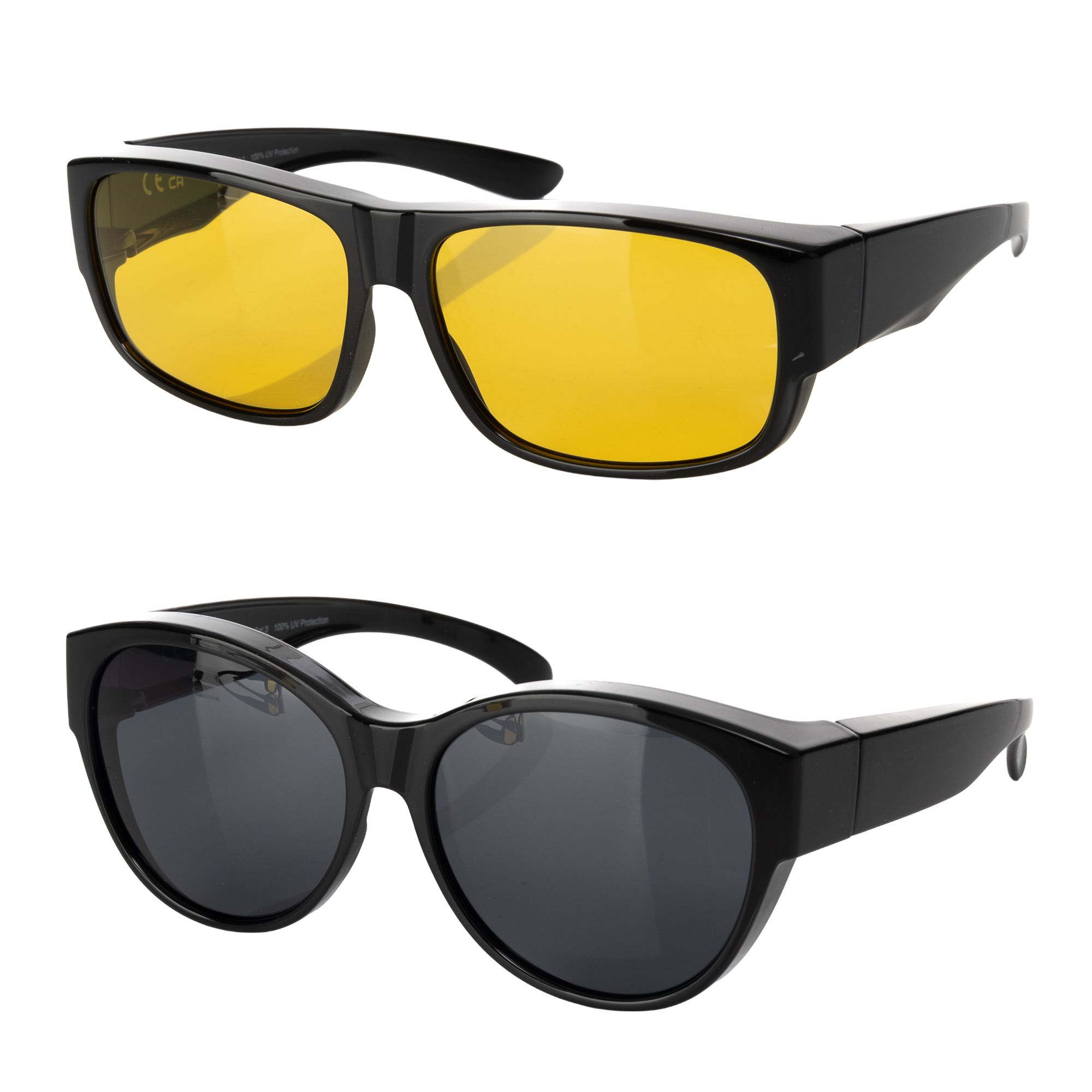 SEAYU. Sonnenüberbrille & Nachtsichtüberbrille 100% UV-Schutz inkl. Etui & Tuch