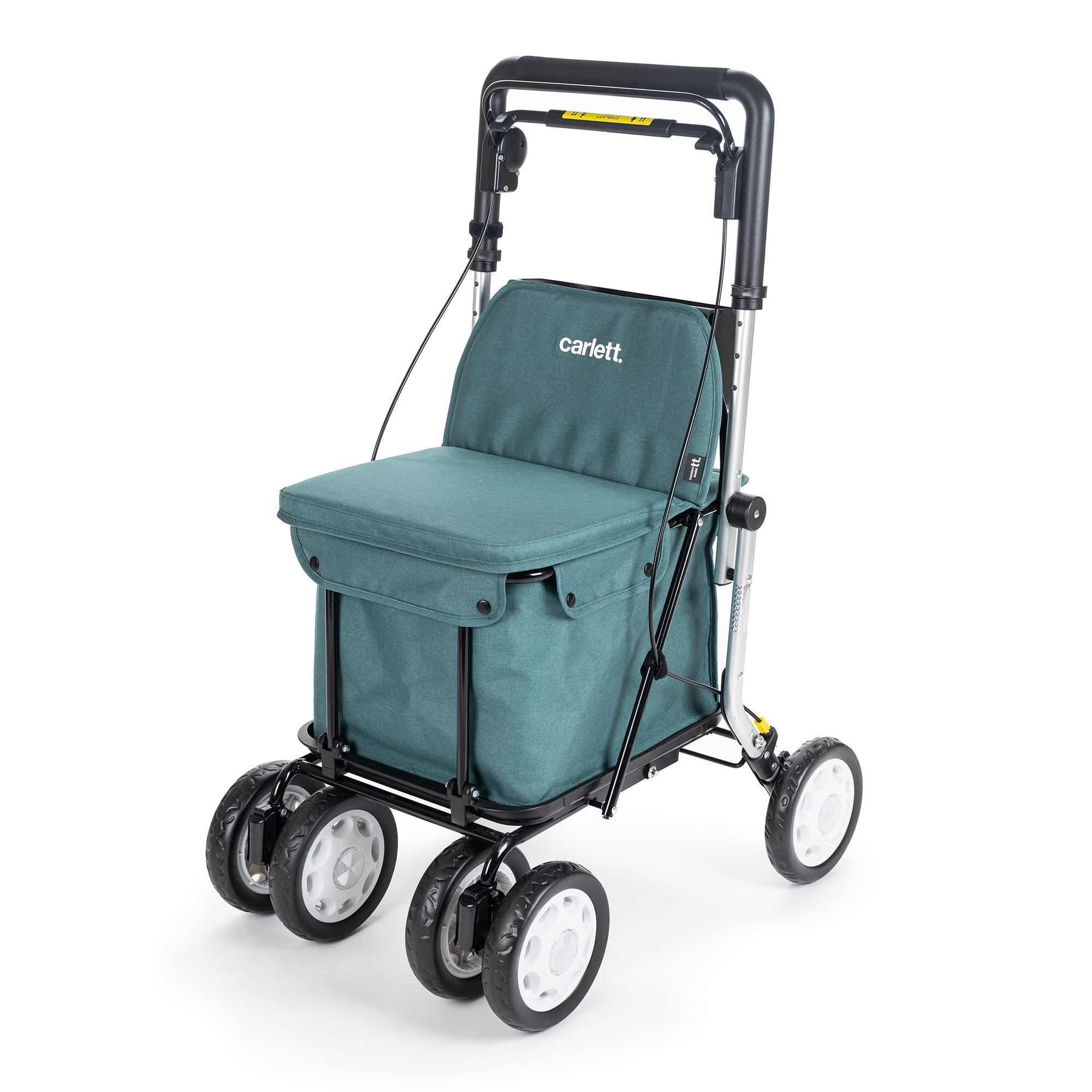 CARLETT Shopping Rollator 4 Räder, faltbar 38l Einkaufstasche inkl. Sitzfunktion