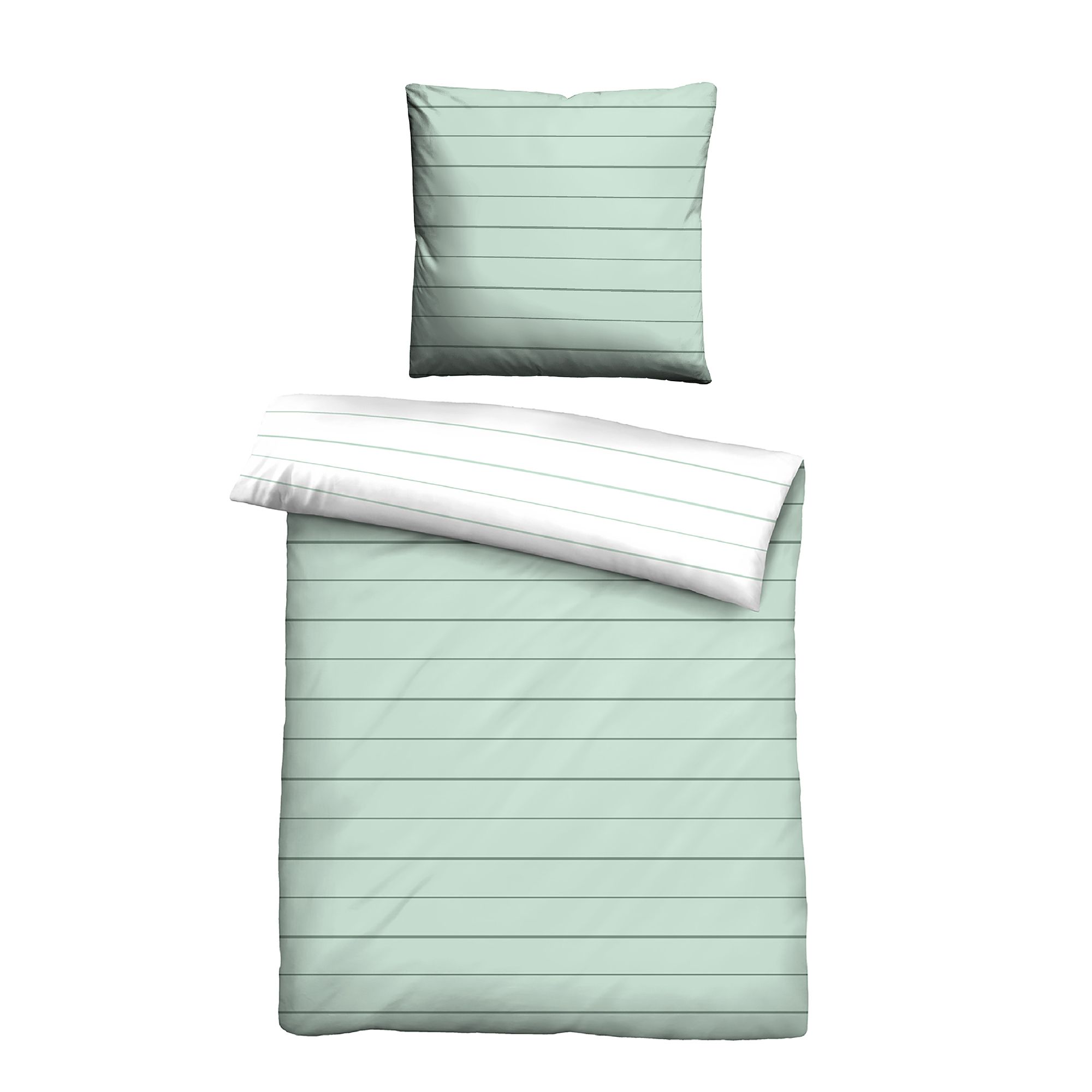 biberna® Wendebettwäsche Nadelstreifen Mako-Satin Einzelbett