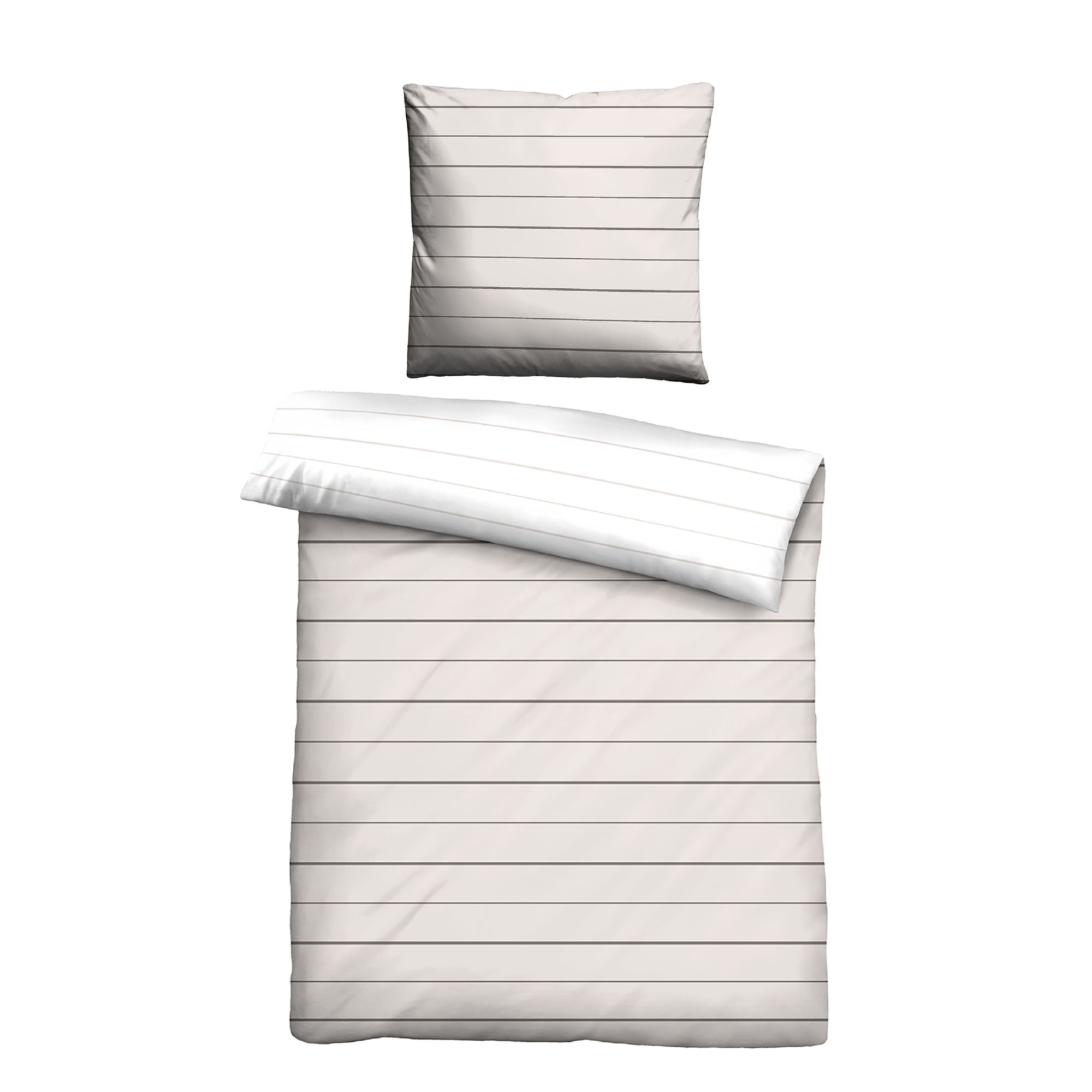 biberna® Wendebettwäsche Nadelstreifen Mako-Satin Einzelbett