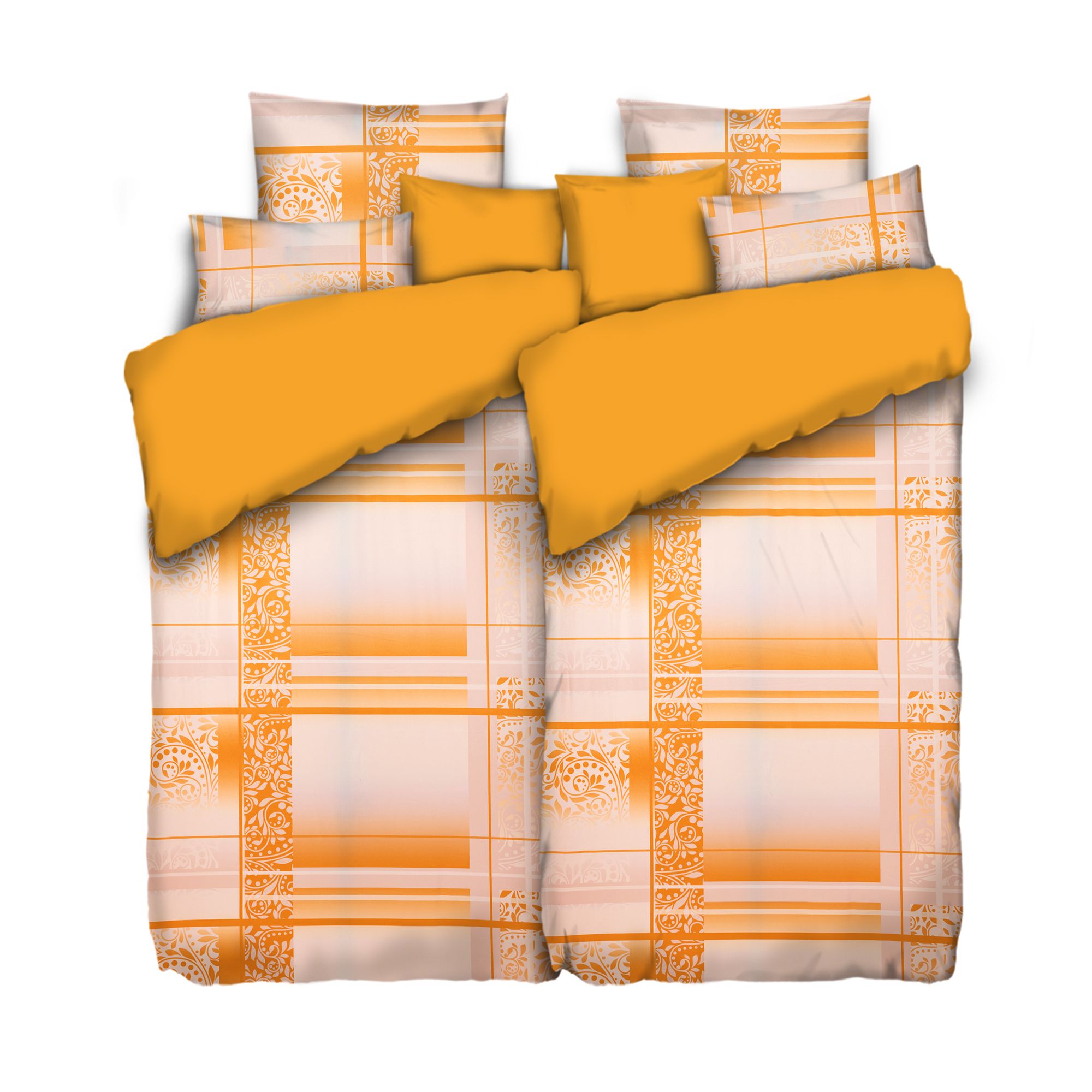 JERYMOOD Wendebettwäsche Grafik m. Farbverlauf Mikrofaser Jersey Doppelbett, 8tlg.