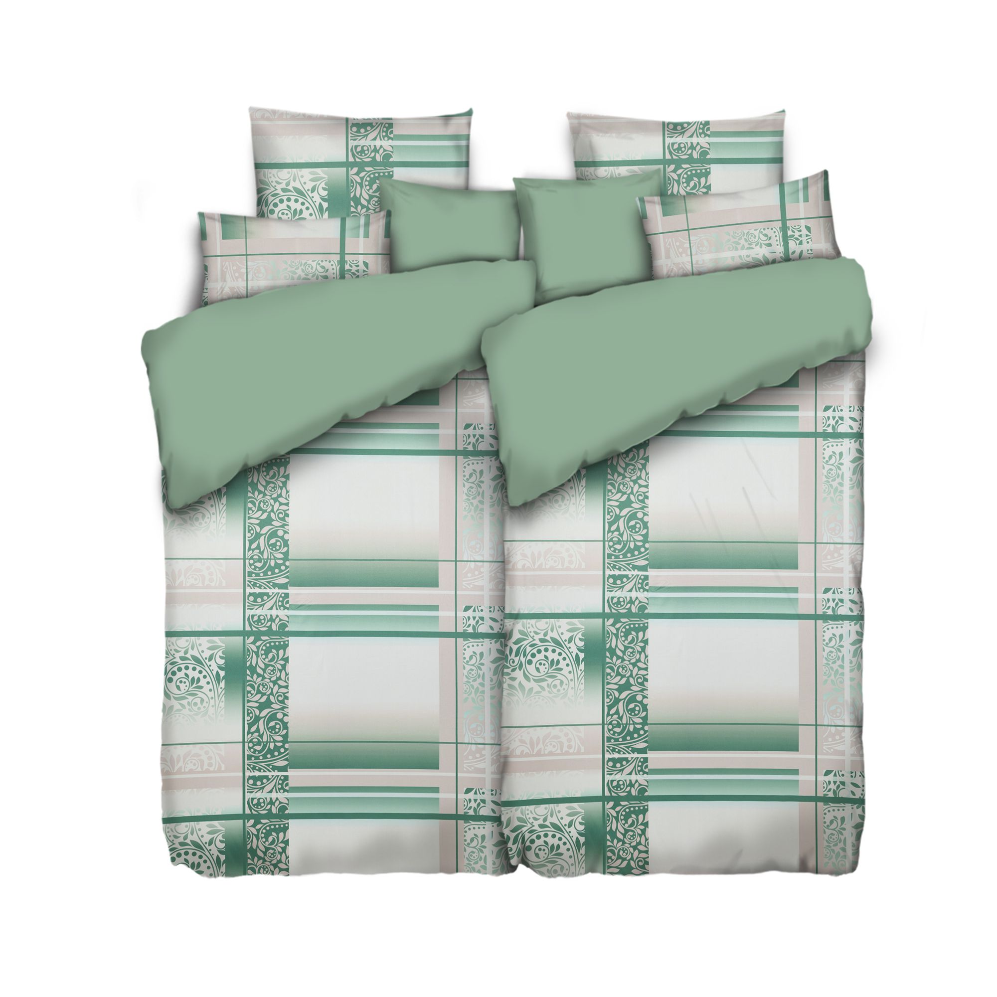 JERYMOOD Wendebettwäsche Grafik m. Farbverlauf Mikrofaser Jersey Doppelbett, 8tlg.