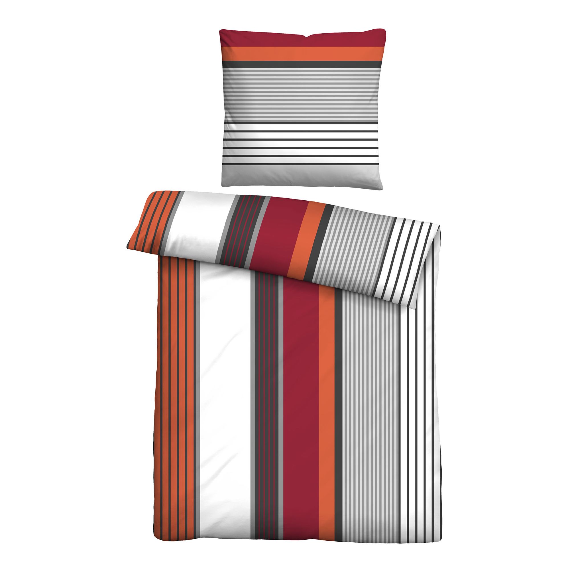 Castell® Bettwäsche Längsstreifen Baumwoll Renforcé Einzelbett, 2tlg.