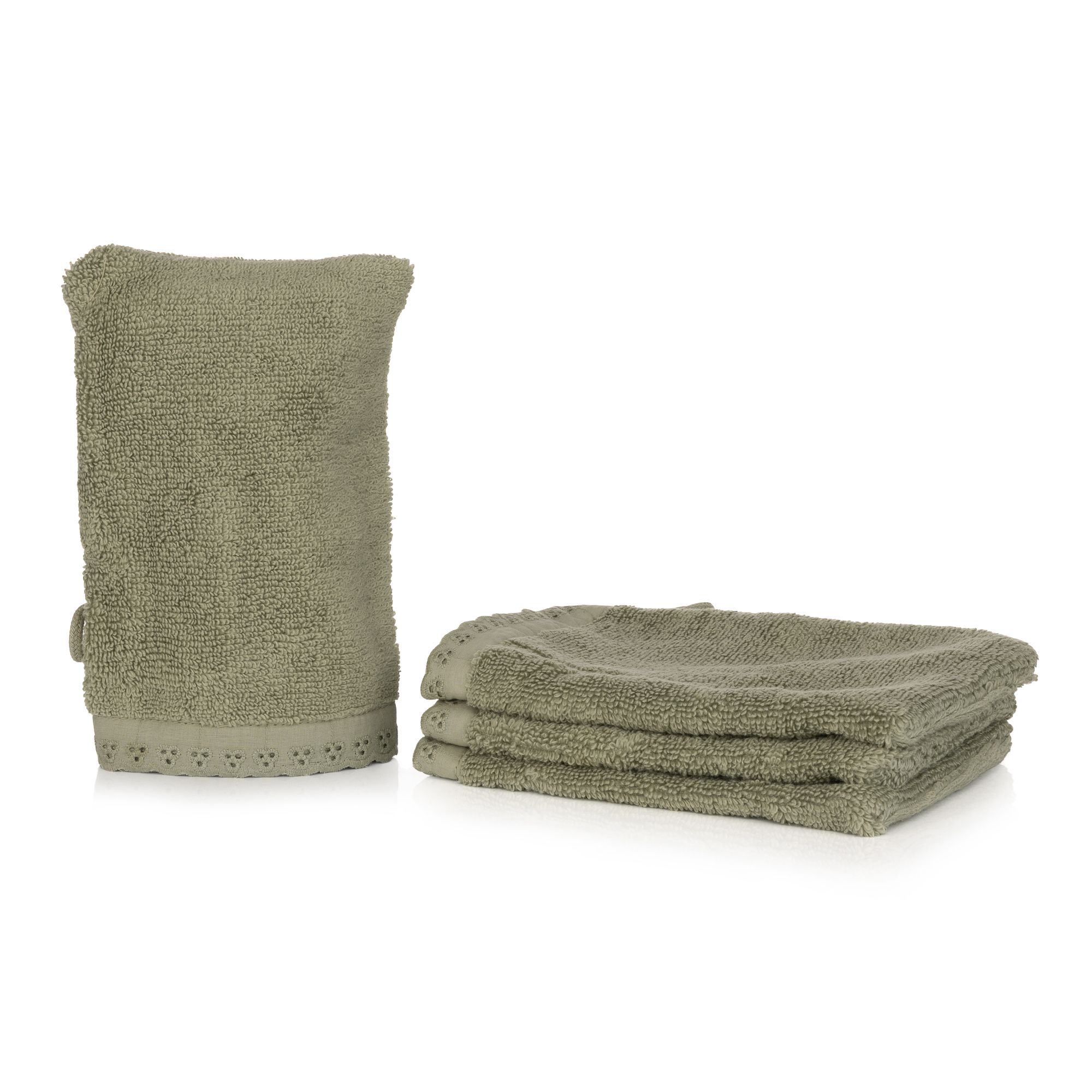 NACHTIGALL 4 Waschhandschuhe HeiQ Pure™ antimikrobiell 100% Baumwolle