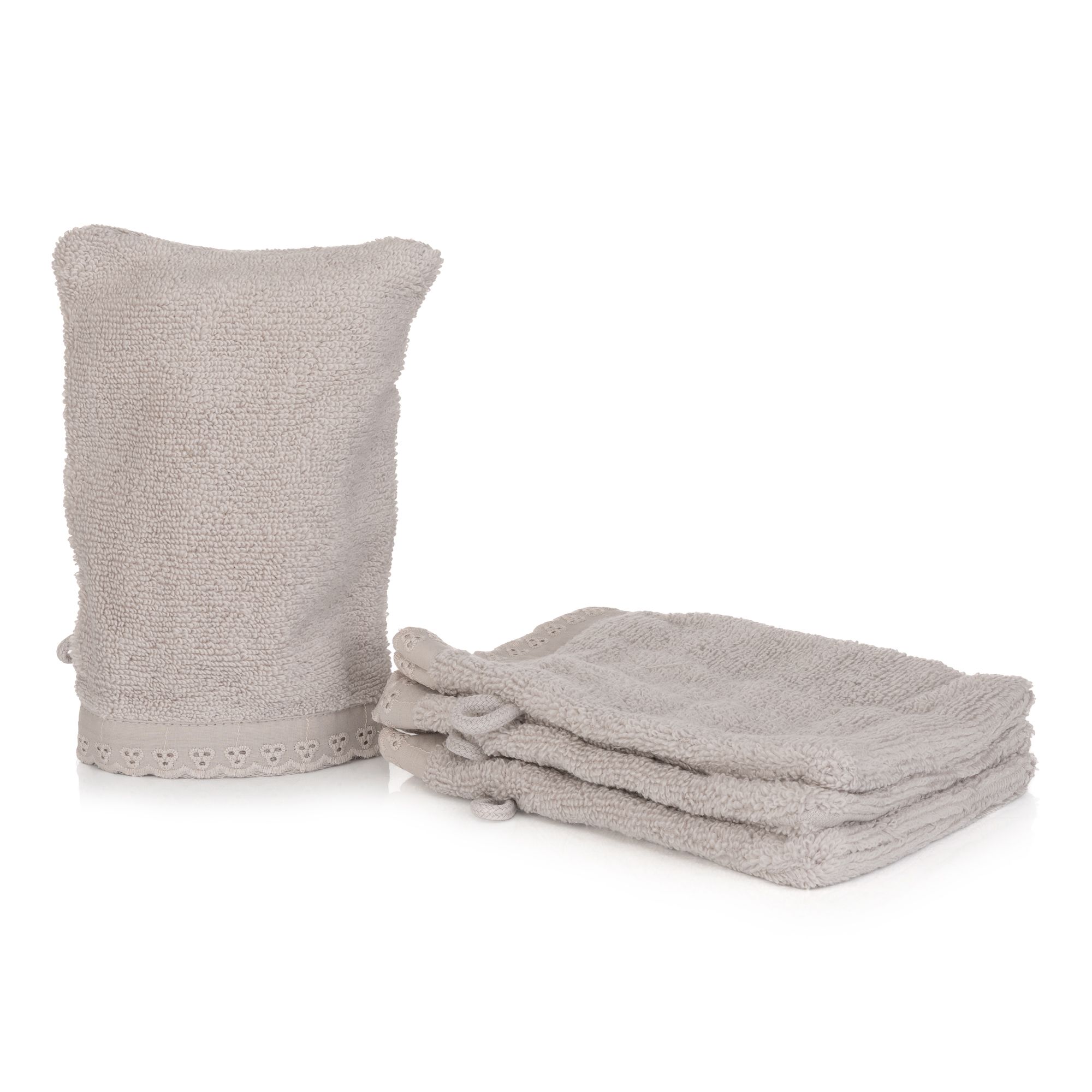 NACHTIGALL 4 Waschhandschuhe HeiQ Pure™ antimikrobiell 100% Baumwolle