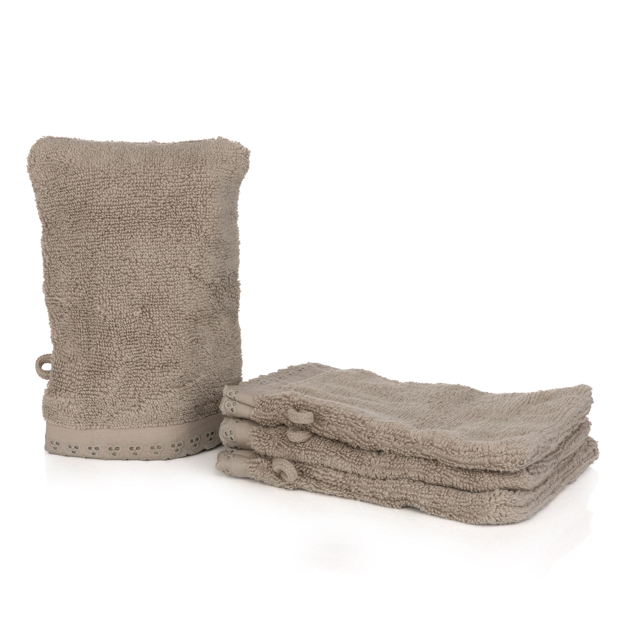 NACHTIGALL 4 Waschhandschuhe HeiQ Pure™ antimikrobiell 100% Baumwolle