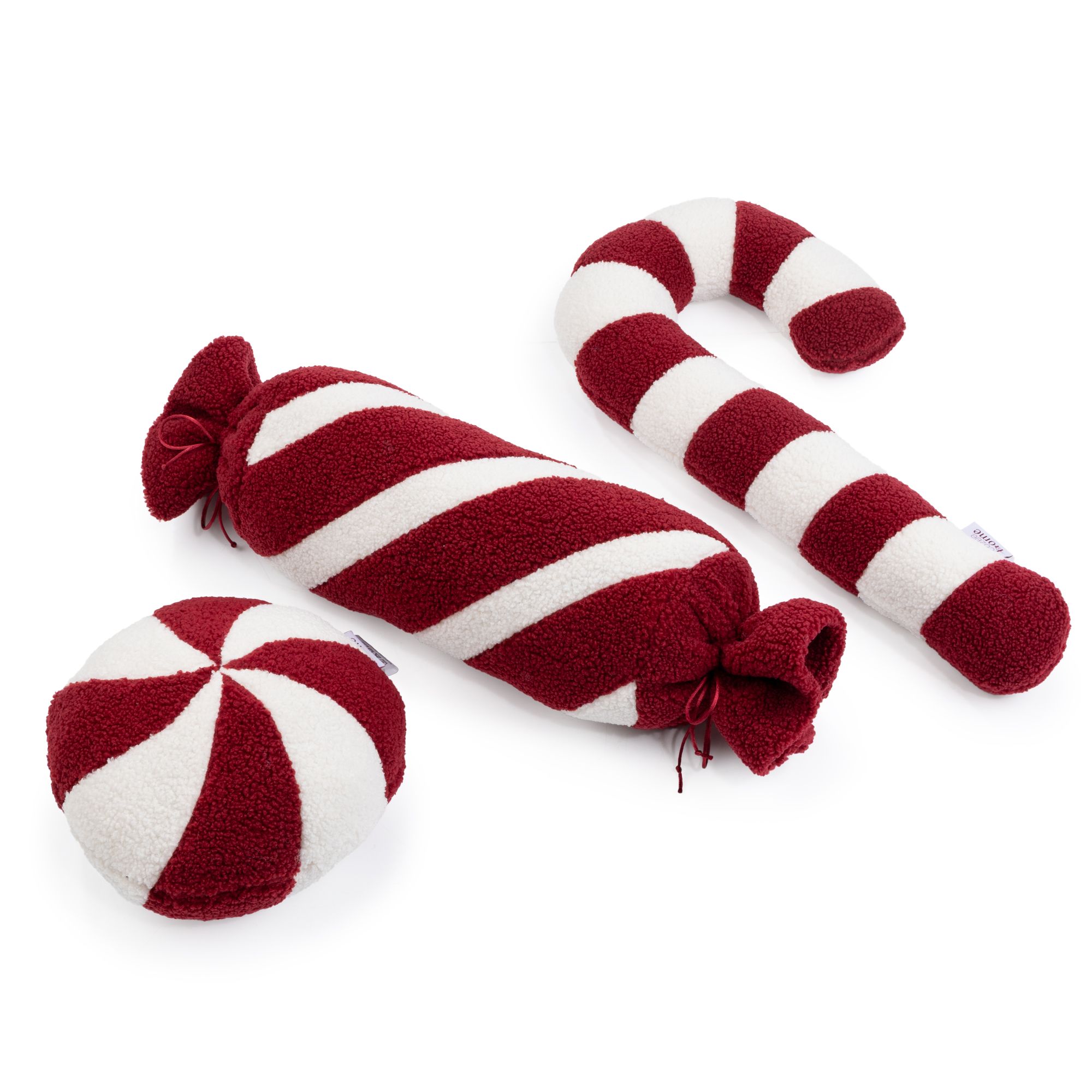 COZEE HOME Dekokissen-Set verschiedene Süßwaren MF Teddy Bouclé waschbar, 3 Stück