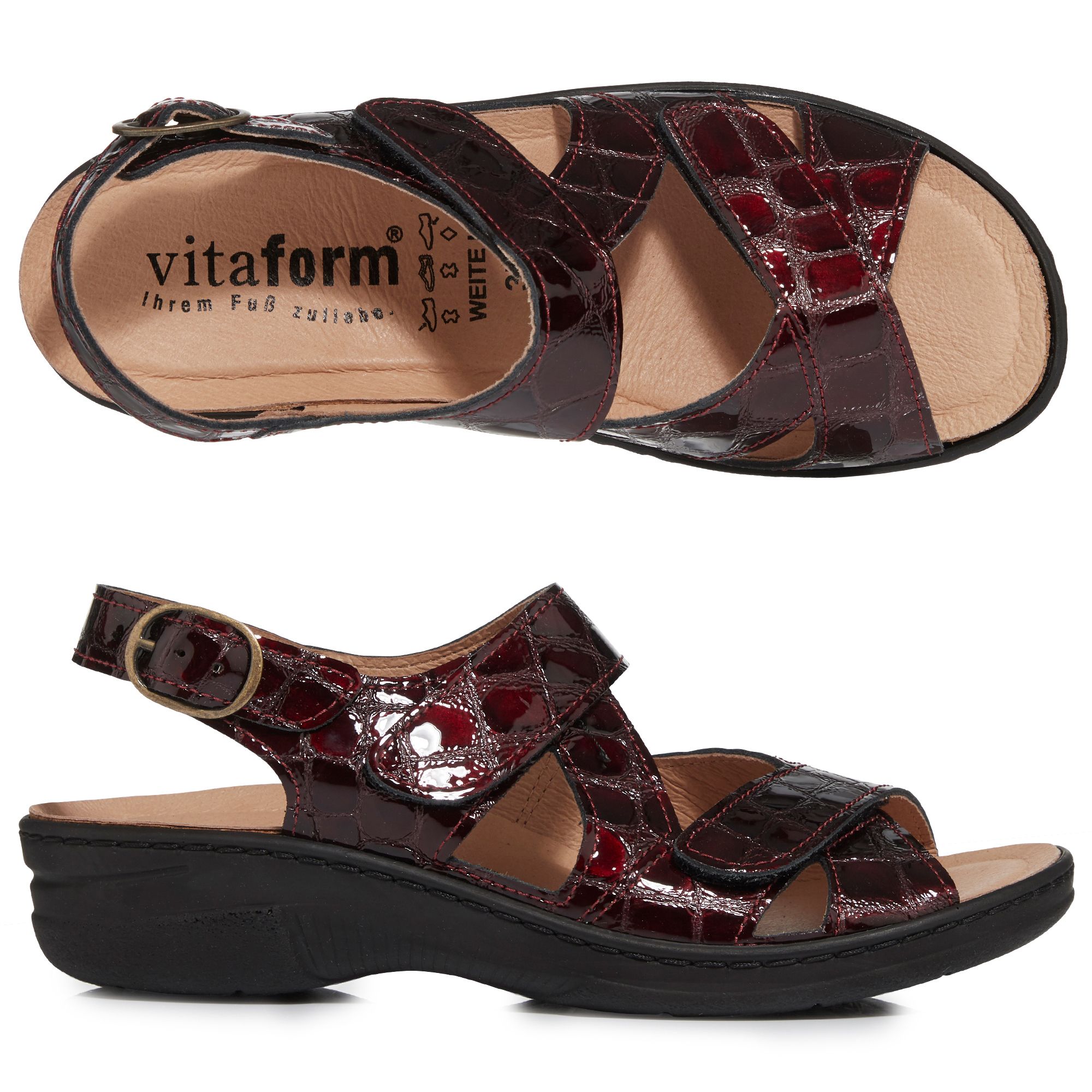 B-Ware VITAFORM Damen-Sandalette Softlackleder Keilabsatz